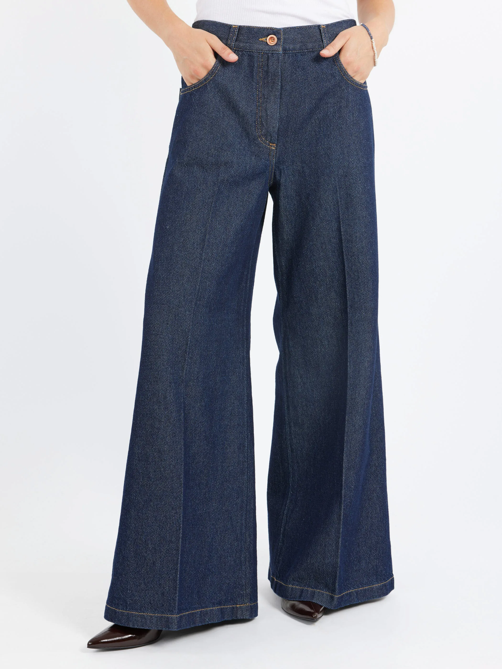 Wide Leg Flared Jeans sold by gravitypope product image thumbnail 4