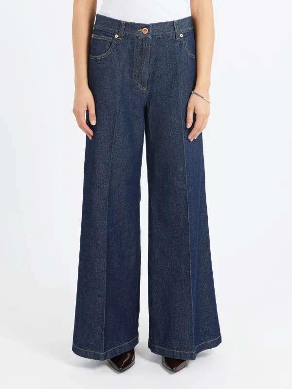 Wide Leg Flared Jeans sold by gravitypope