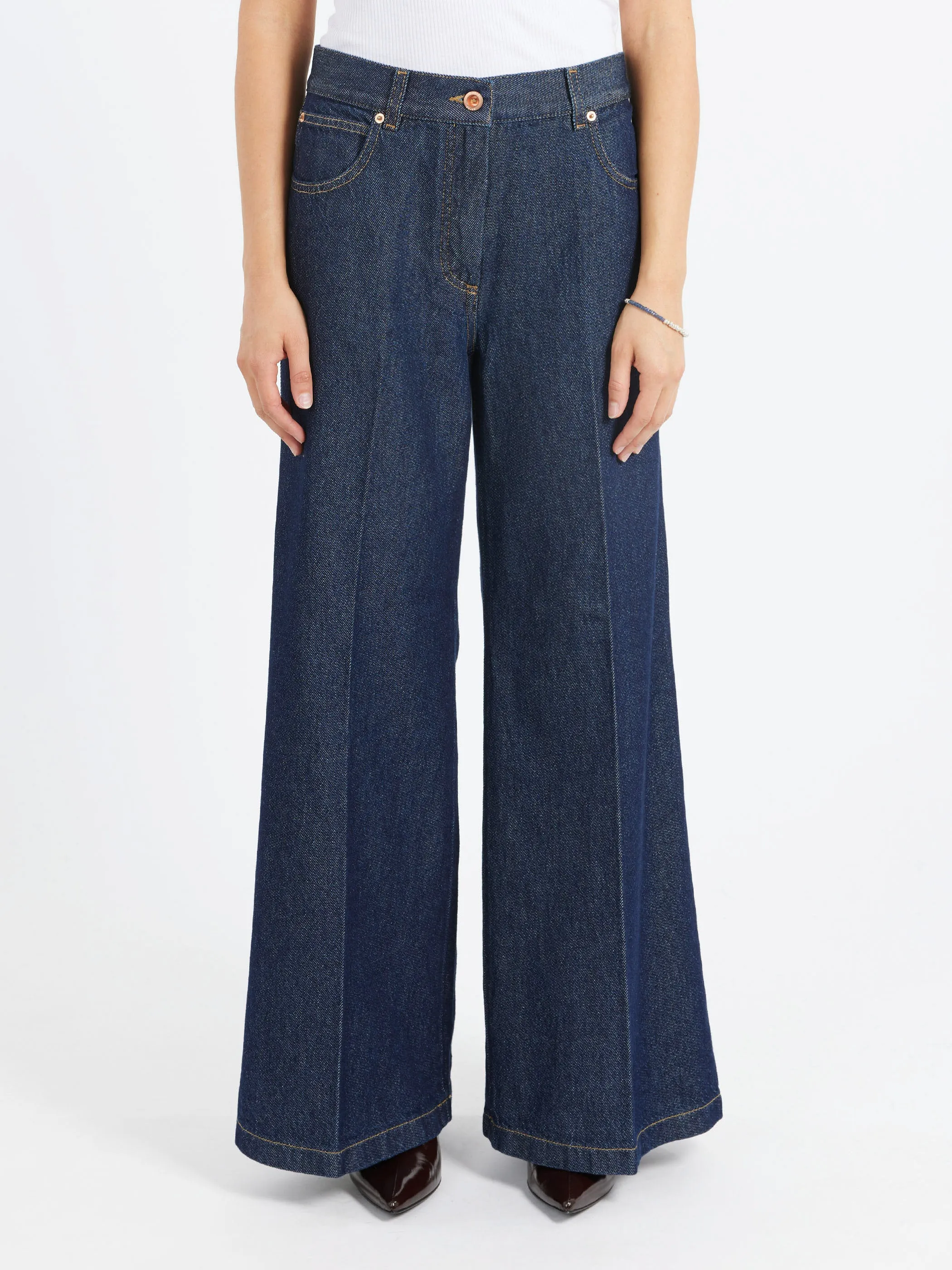 Wide Leg Flared Jeans sold by gravitypope