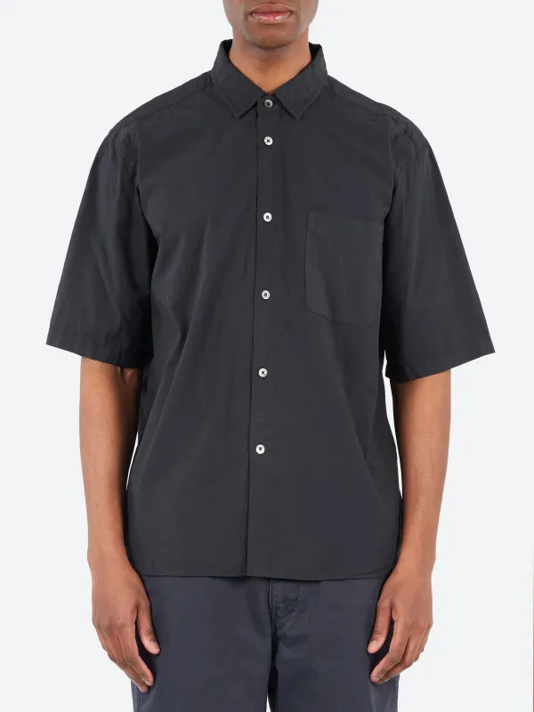 Organic Cotton Broadcloth Short Sleeve Regular Collar Shirt sold by gravitypope
