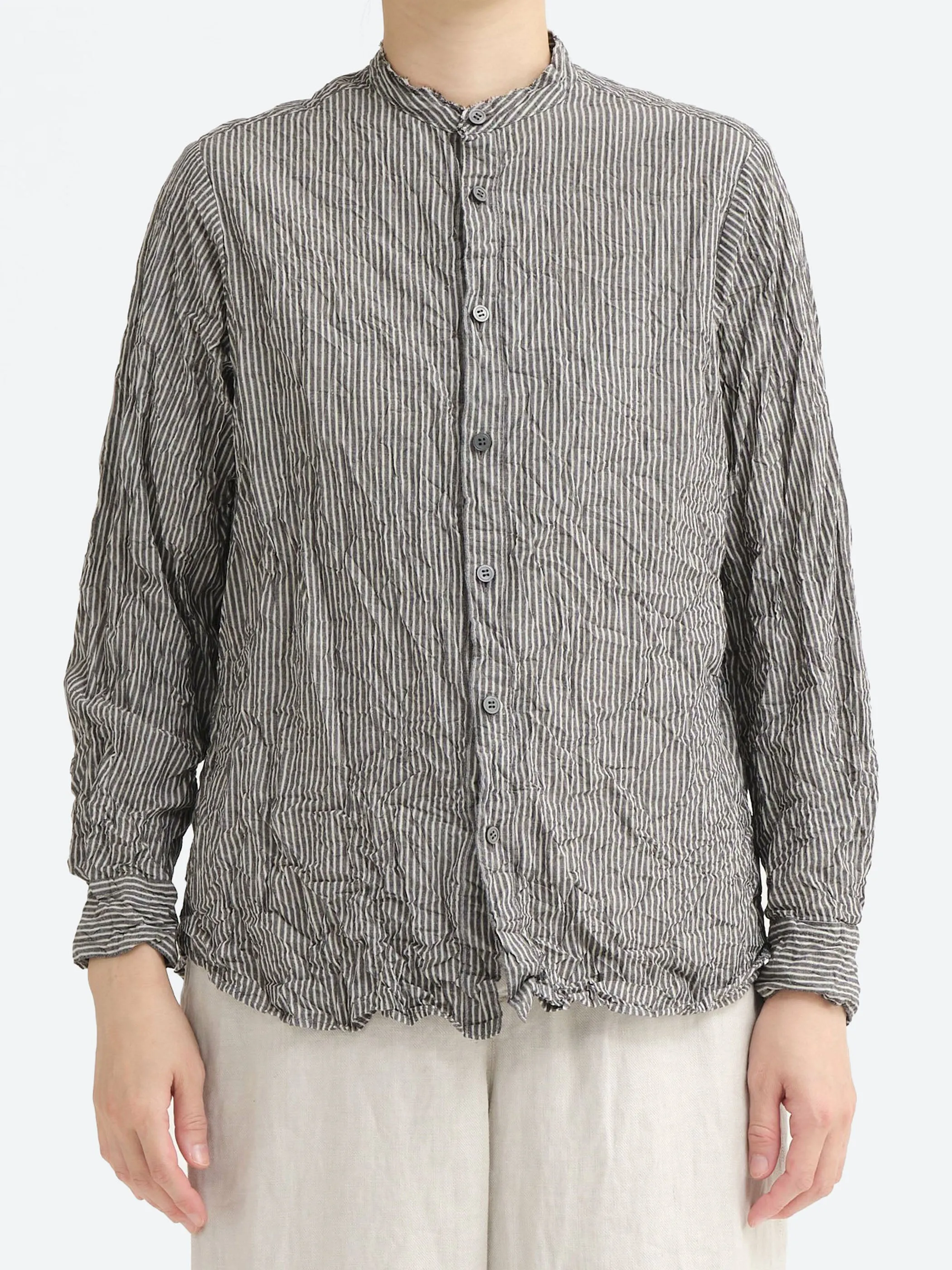 C/L Stripe Stand Collar Shirt sold by gravitypope