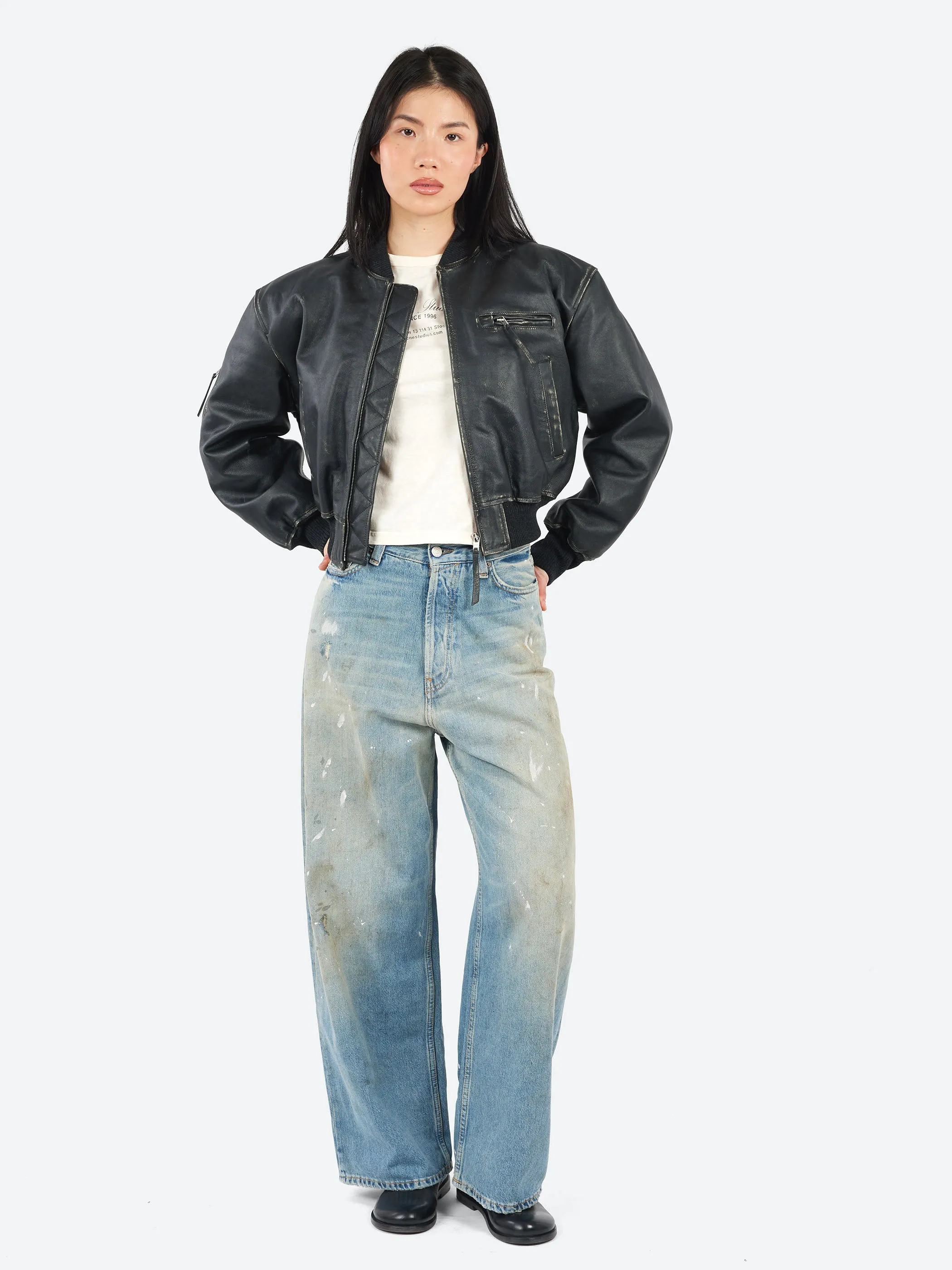 Leather Bomber Jacket sold by gravitypope product image thumbnail 2