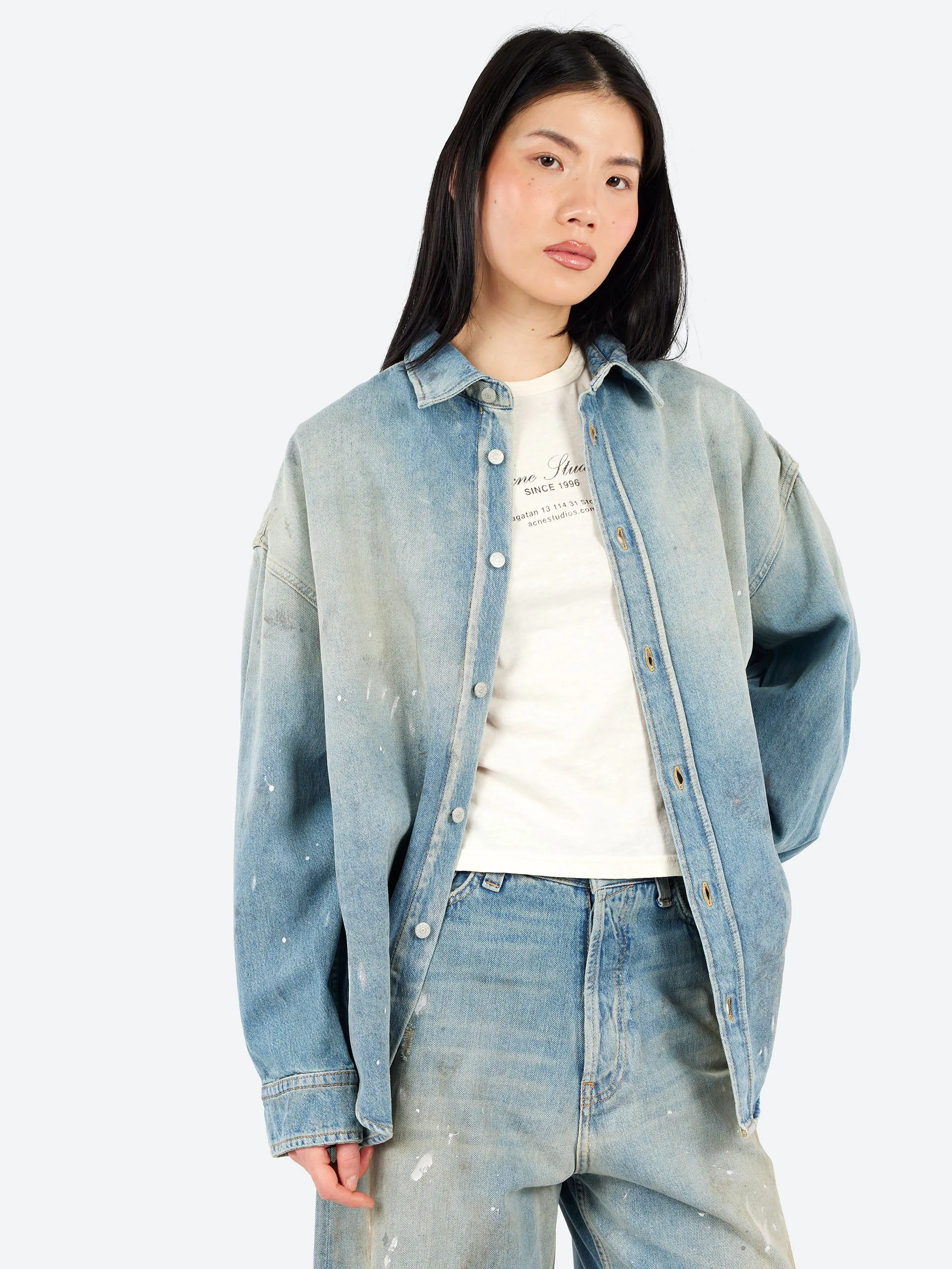 Denim Button-Up Shirt sold by gravitypope product image thumbnail 4
