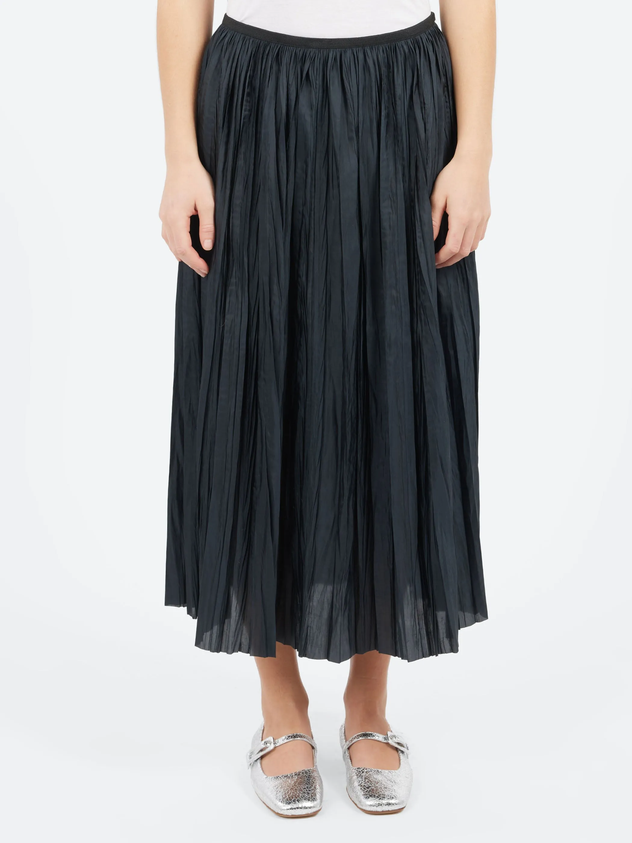 Plisse Midi Skirt sold by gravitypope