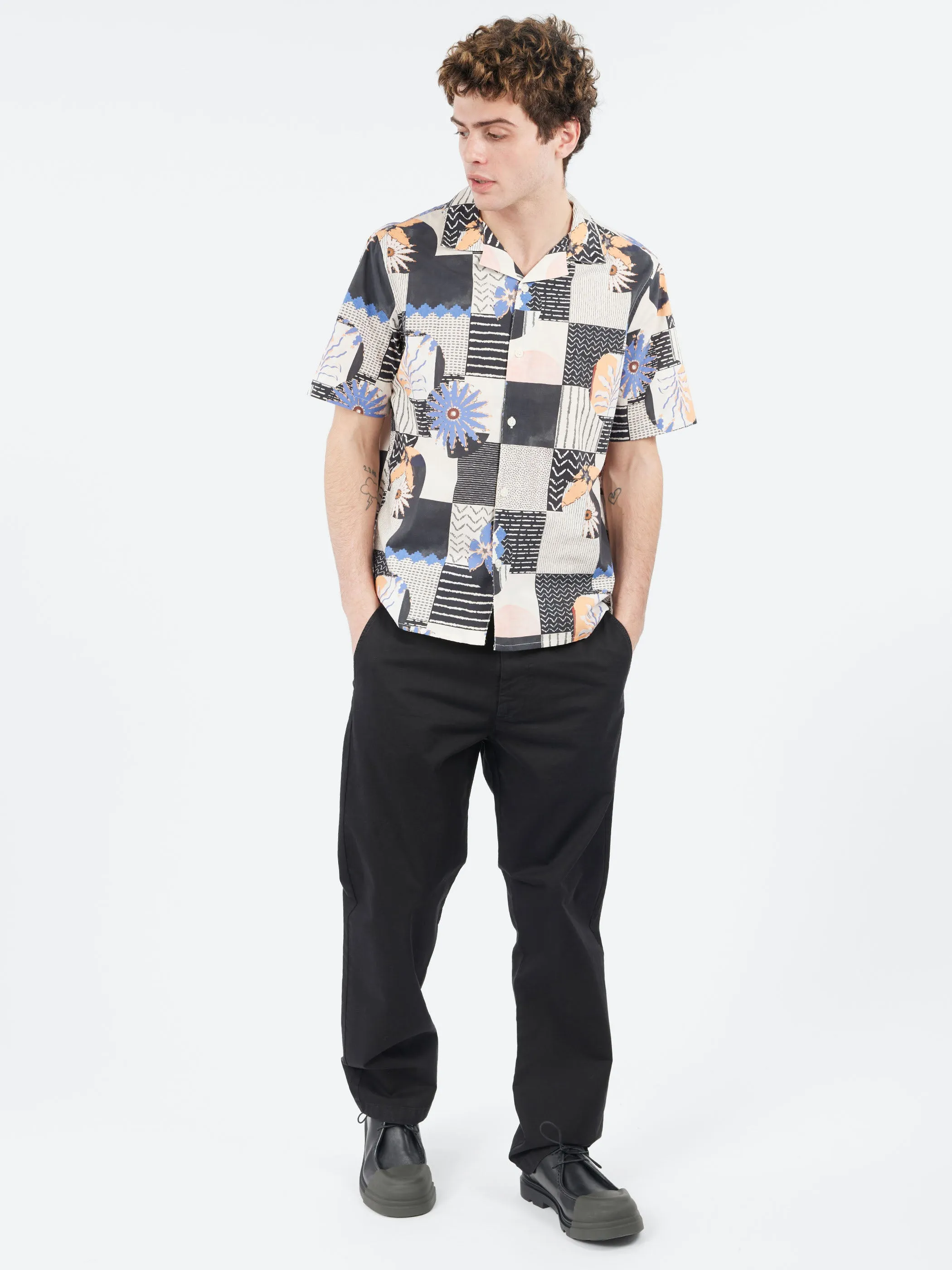Didcot Grid Floral Short Sleeve Shirt sold by gravitypope product image thumbnail 2