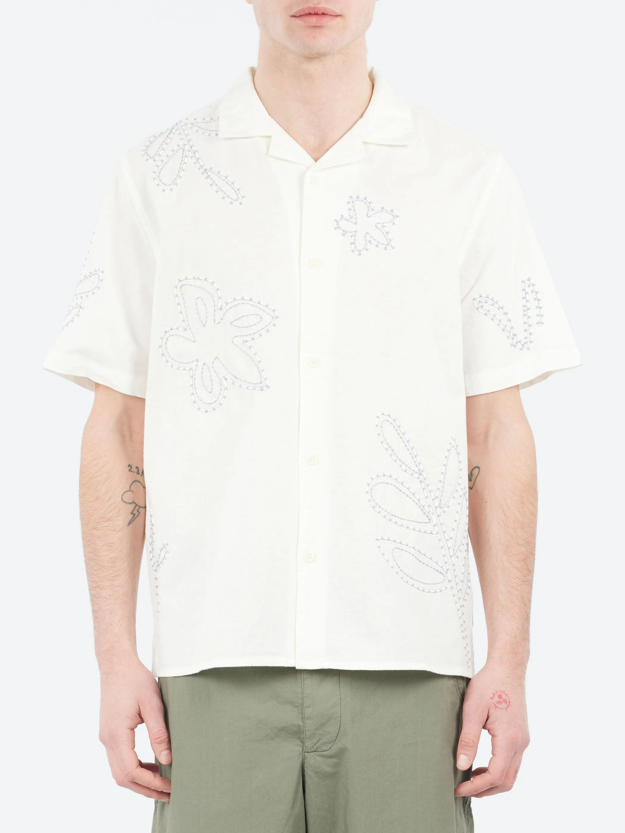 Didcot Floral Embroidered Short Sleeve Shirt sold by gravitypope