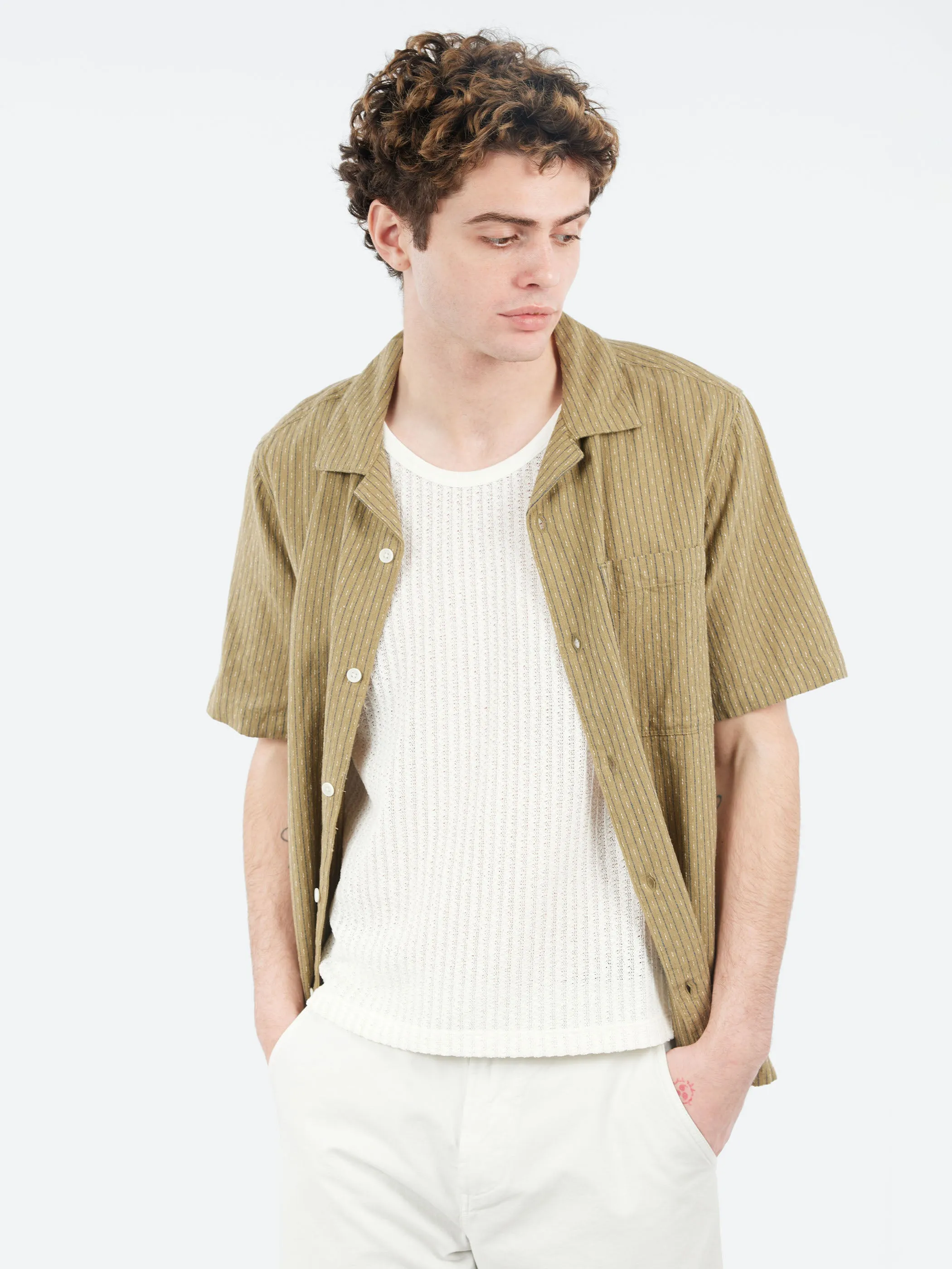 Didcot Slub Stripe Short Sleeve Shirt sold by gravitypope product image thumbnail 4