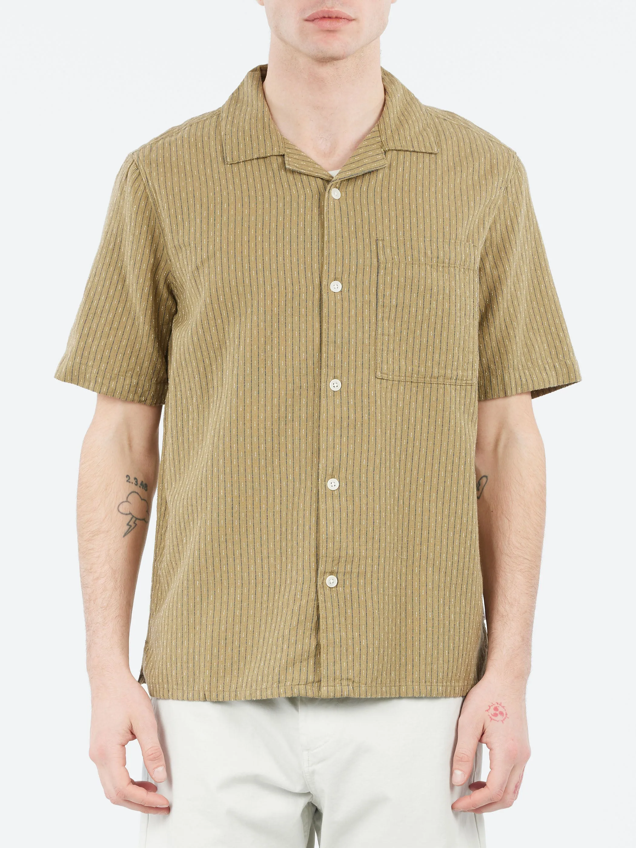 Didcot Slub Stripe Short Sleeve Shirt sold by gravitypope