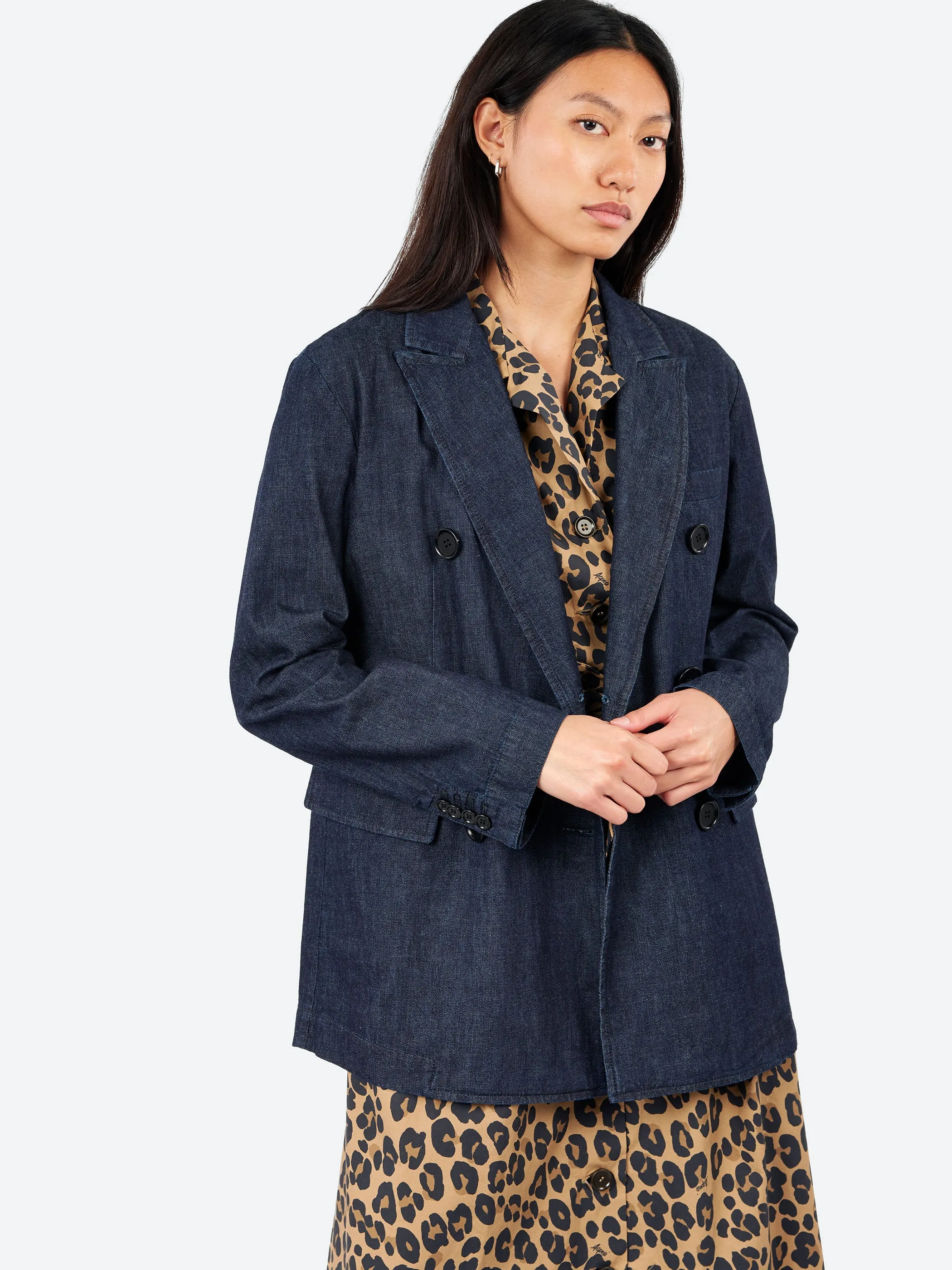 Cotton Denim Blazer sold by gravitypope product image thumbnail 4