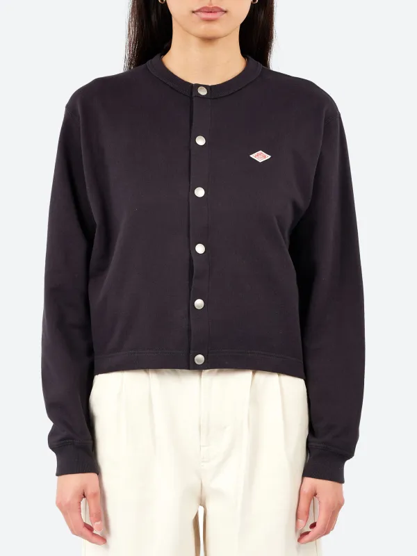 Women's Cotton Terry Crew Neck Cardigan made by Danton