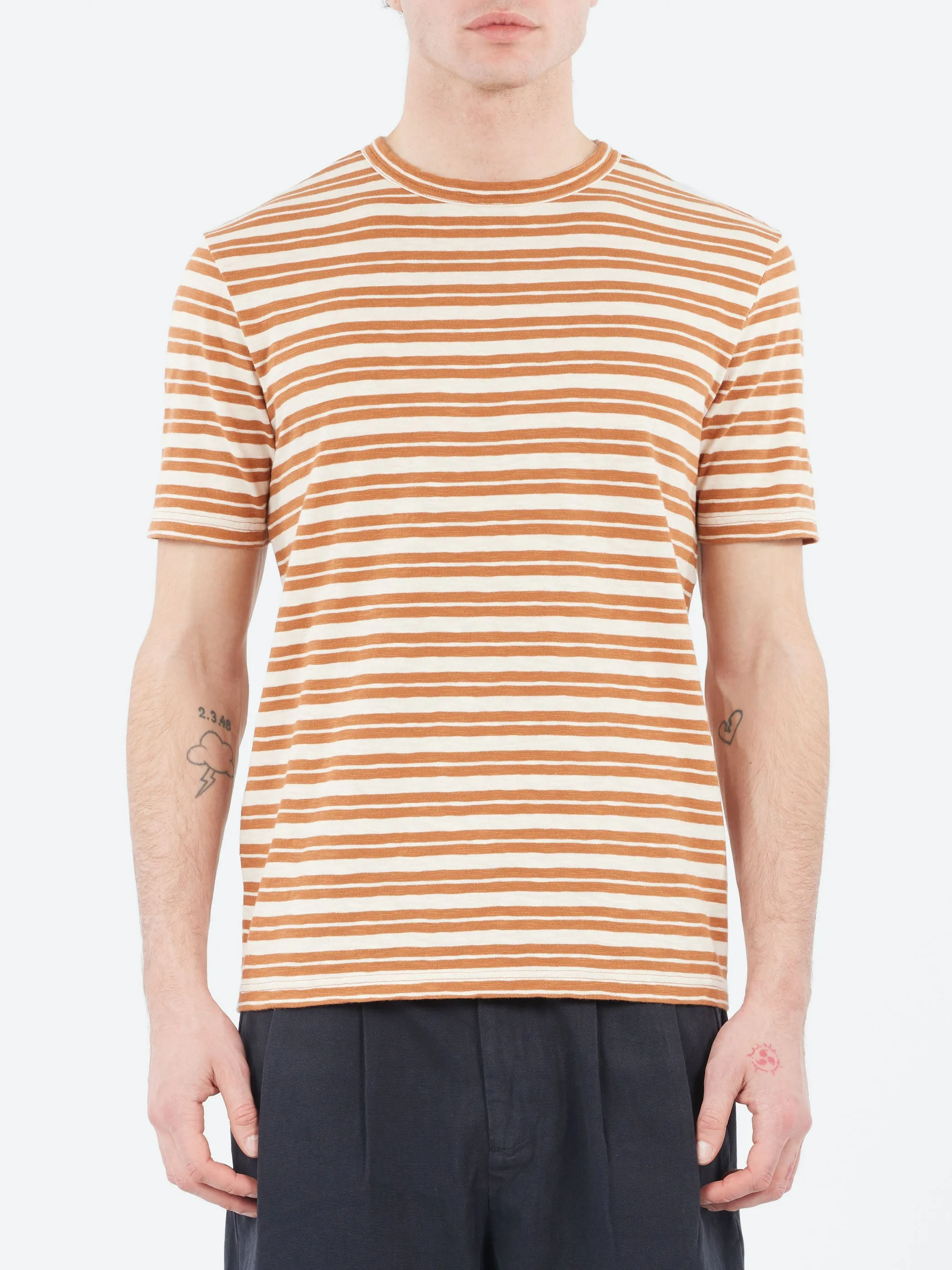 Theo Stripe Short Sleeve Tee sold by gravitypope