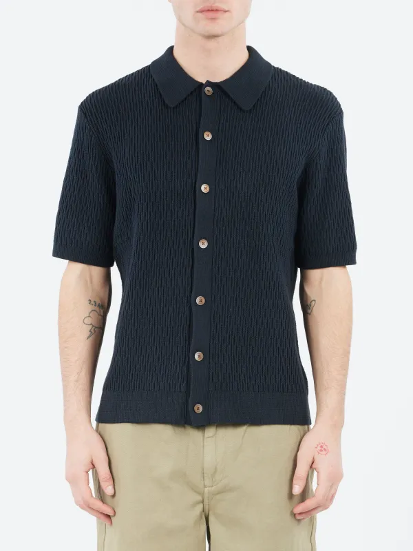Tellaro Honeycomb Knitted Cotton Polo Shirt sold by gravitypope