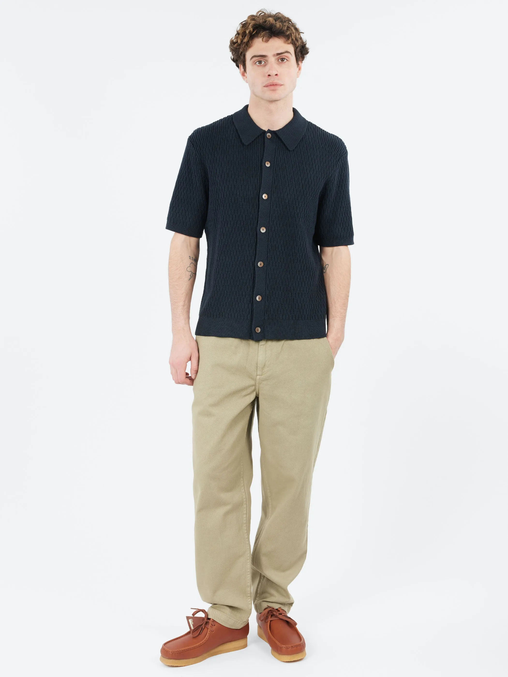 Tellaro Honeycomb Knitted Cotton Polo Shirt sold by gravitypope product image thumbnail 2