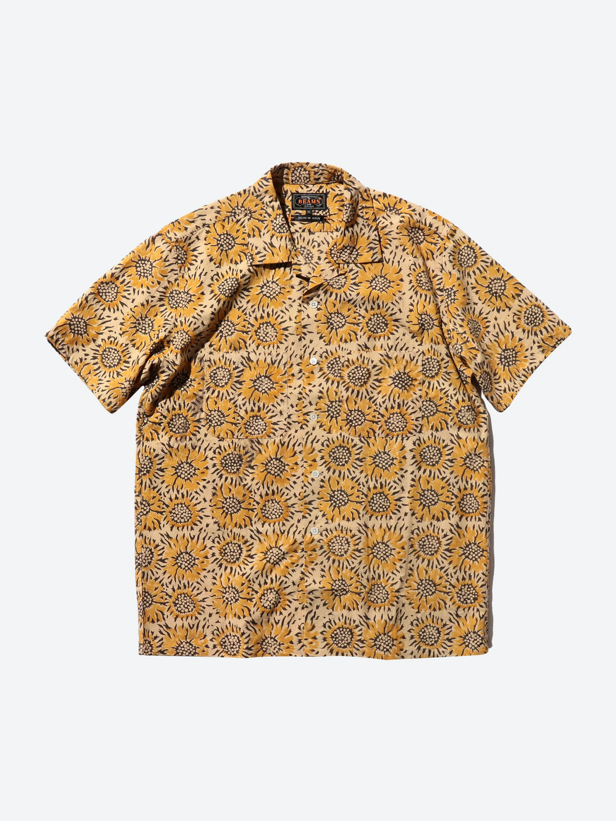 Open Collar Sunflower Block Print Shirt sold by gravitypope