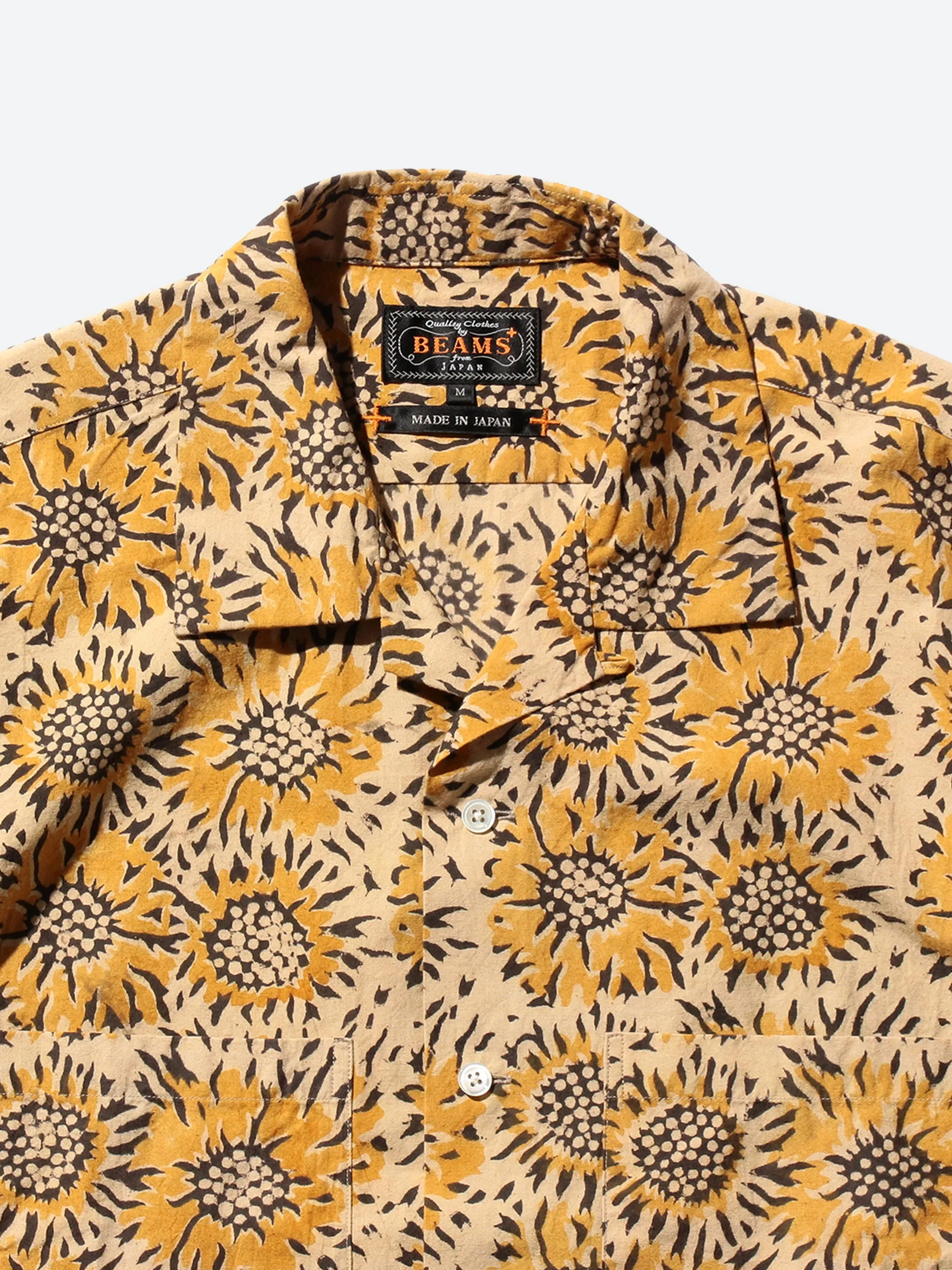 Open Collar Sunflower Block Print Shirt sold by gravitypope product image thumbnail 3