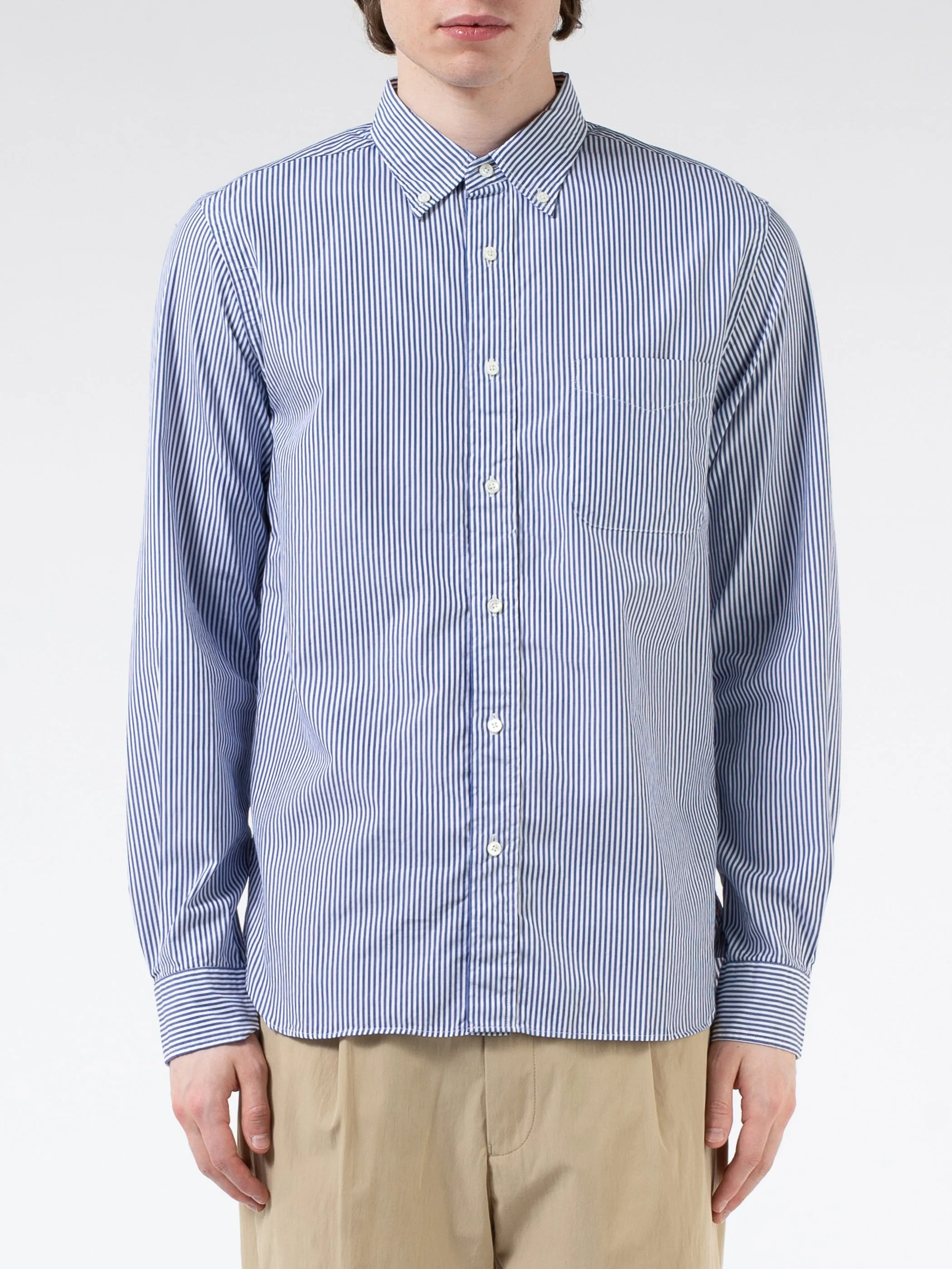 Cotton Broad London Stripe Button Down Shirt sold by gravitypope