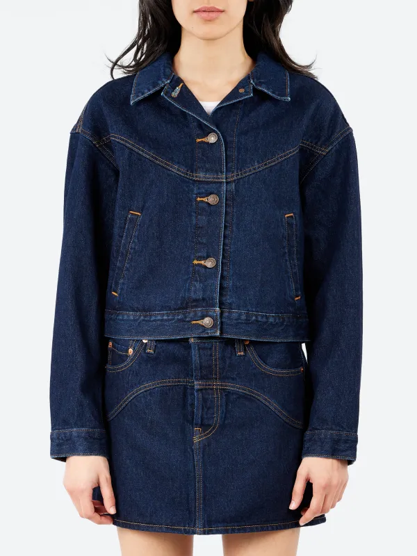 Shrunken 90s Western Trucker Jacket sold by gravitypope