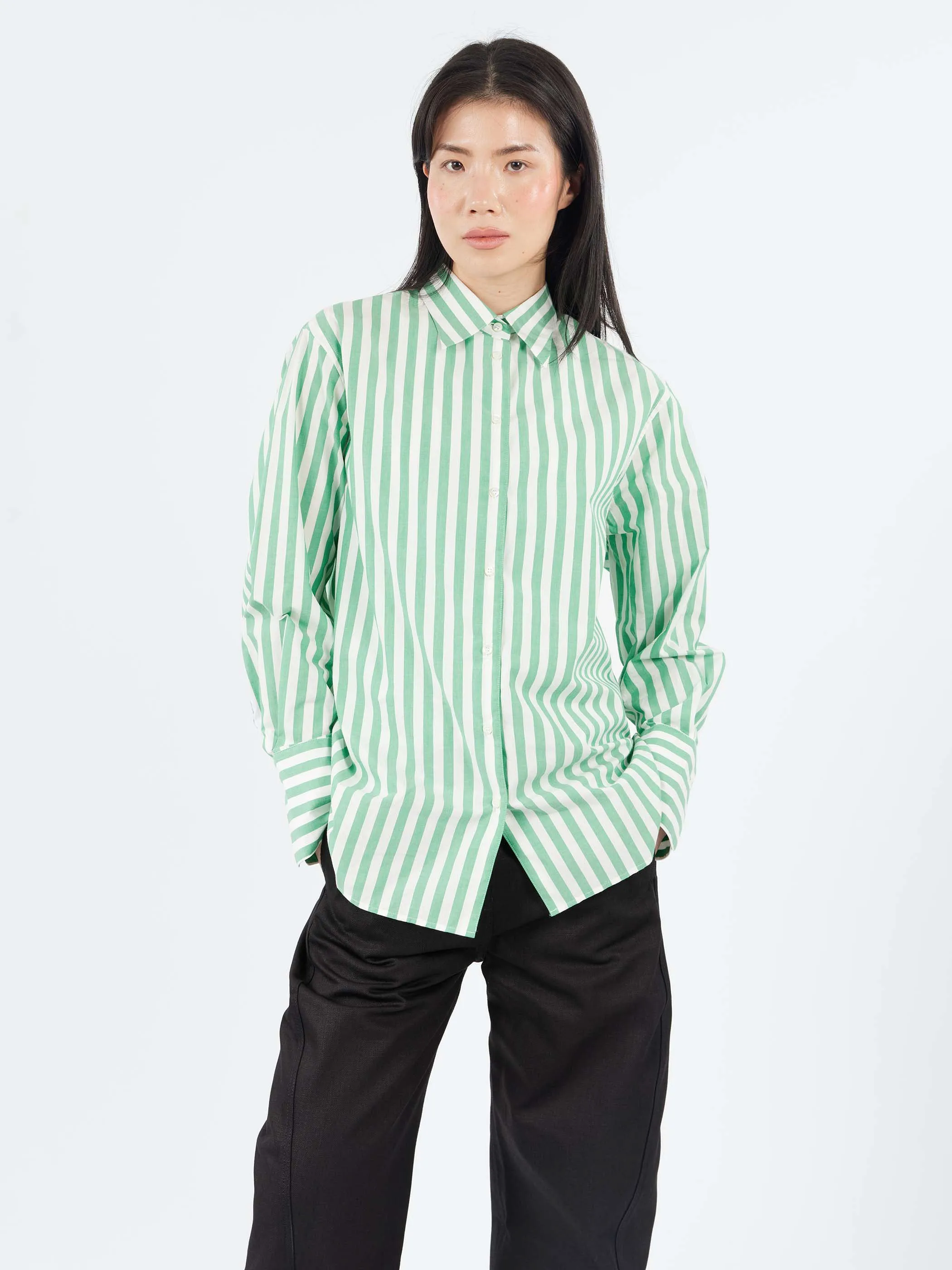 Vertical Striped Poplin Shirt sold by gravitypope product image thumbnail 4