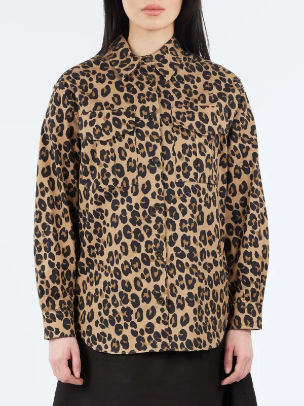 Cotton Shirt with Leopard Print made by Aspesi