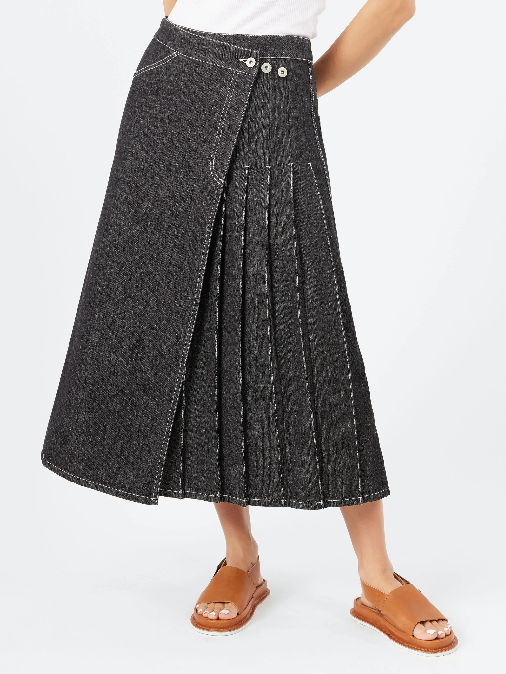 Pleated Wrap Skirt sold by gravitypope product image thumbnail 4