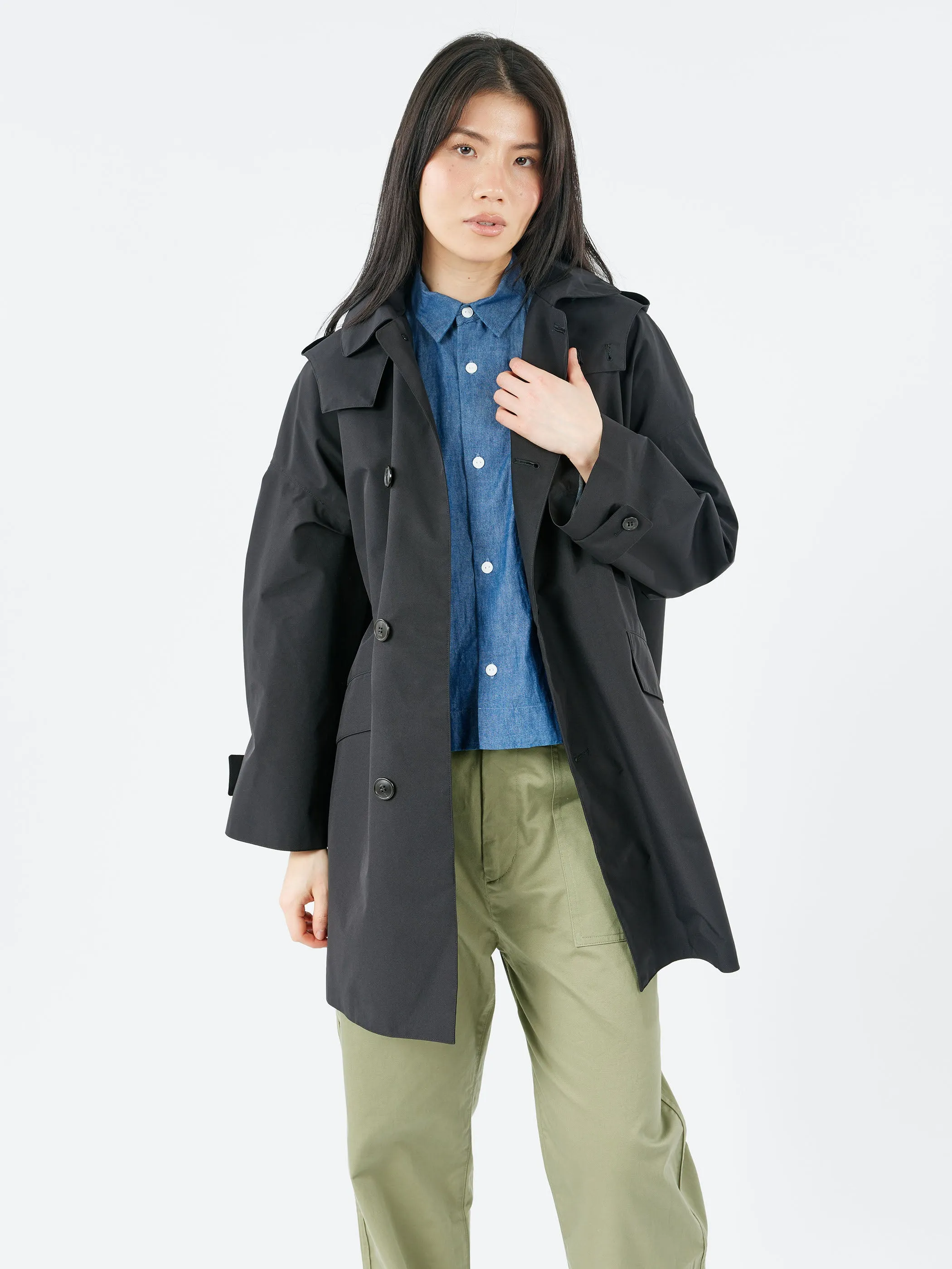 Women's 3-Layer Cloth Hooded Balmacaan Coat sold by gravitypope product image thumbnail 2