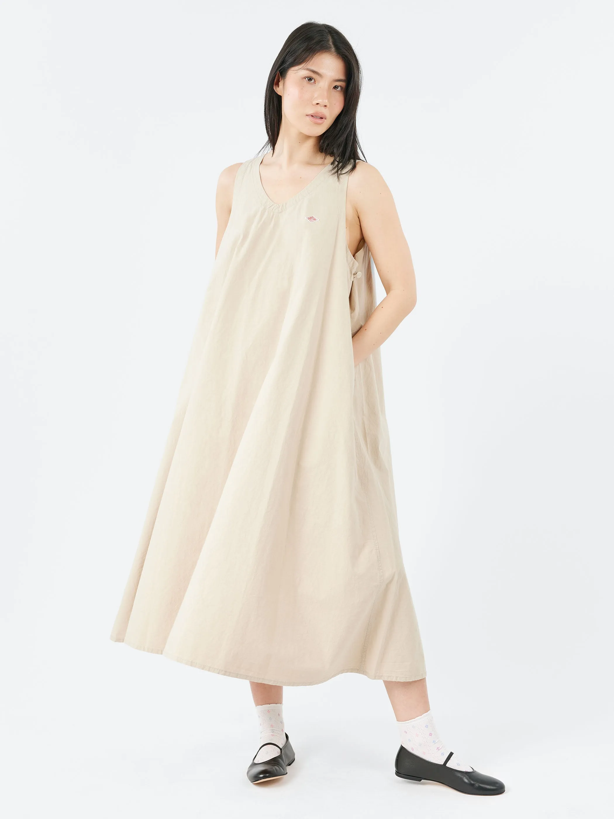 High Count Cotton V Neck Dress sold by gravitypope product image thumbnail 4