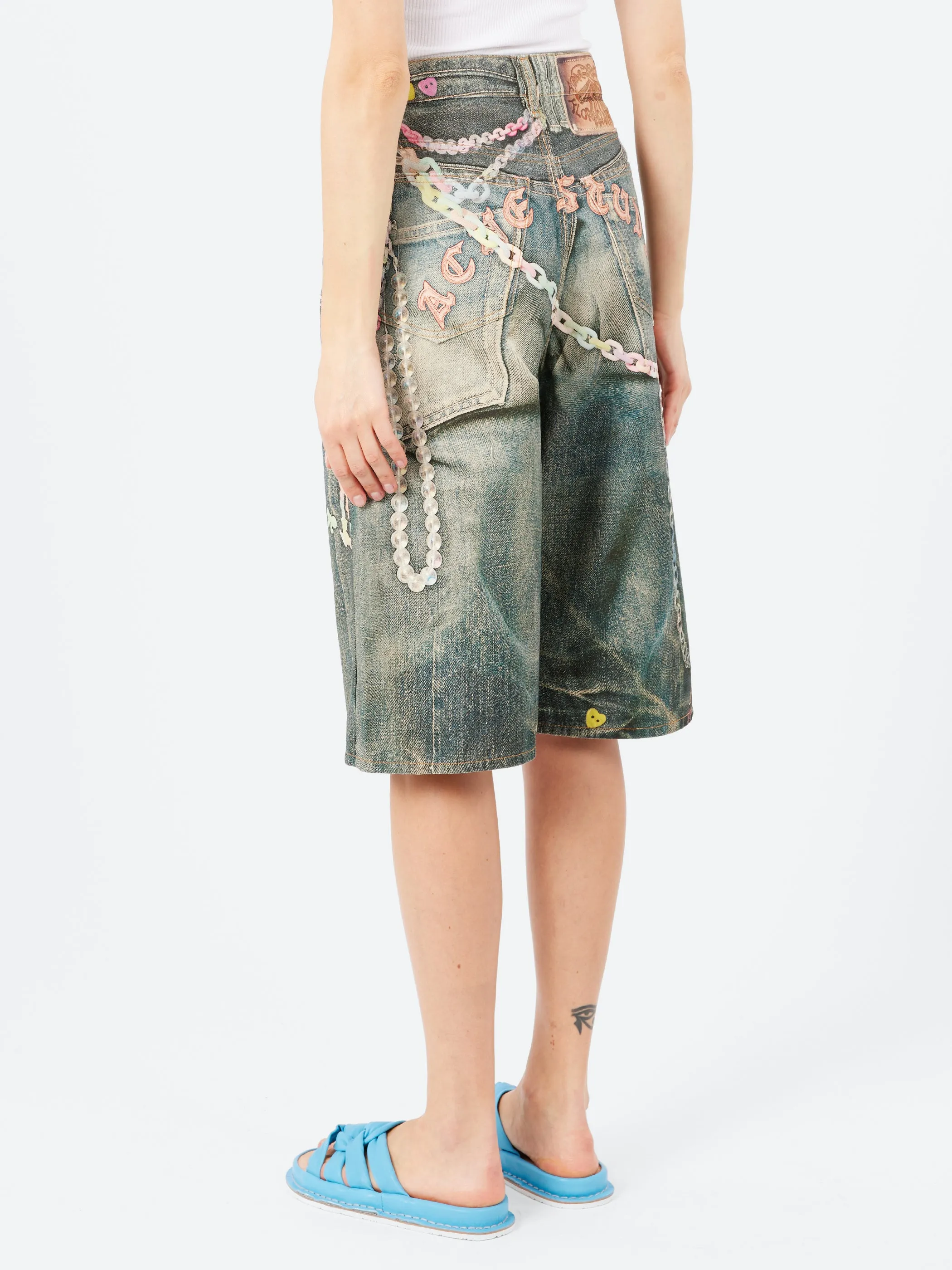 Loose Fit Denim Shorts sold by gravitypope product image thumbnail 4