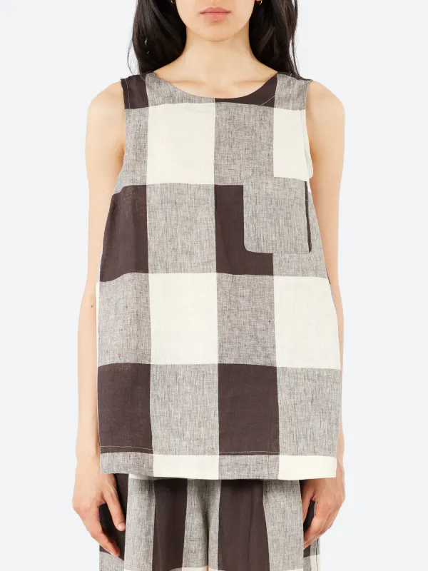 Macro Gingham Lightweight Linen Tank sold by gravitypope