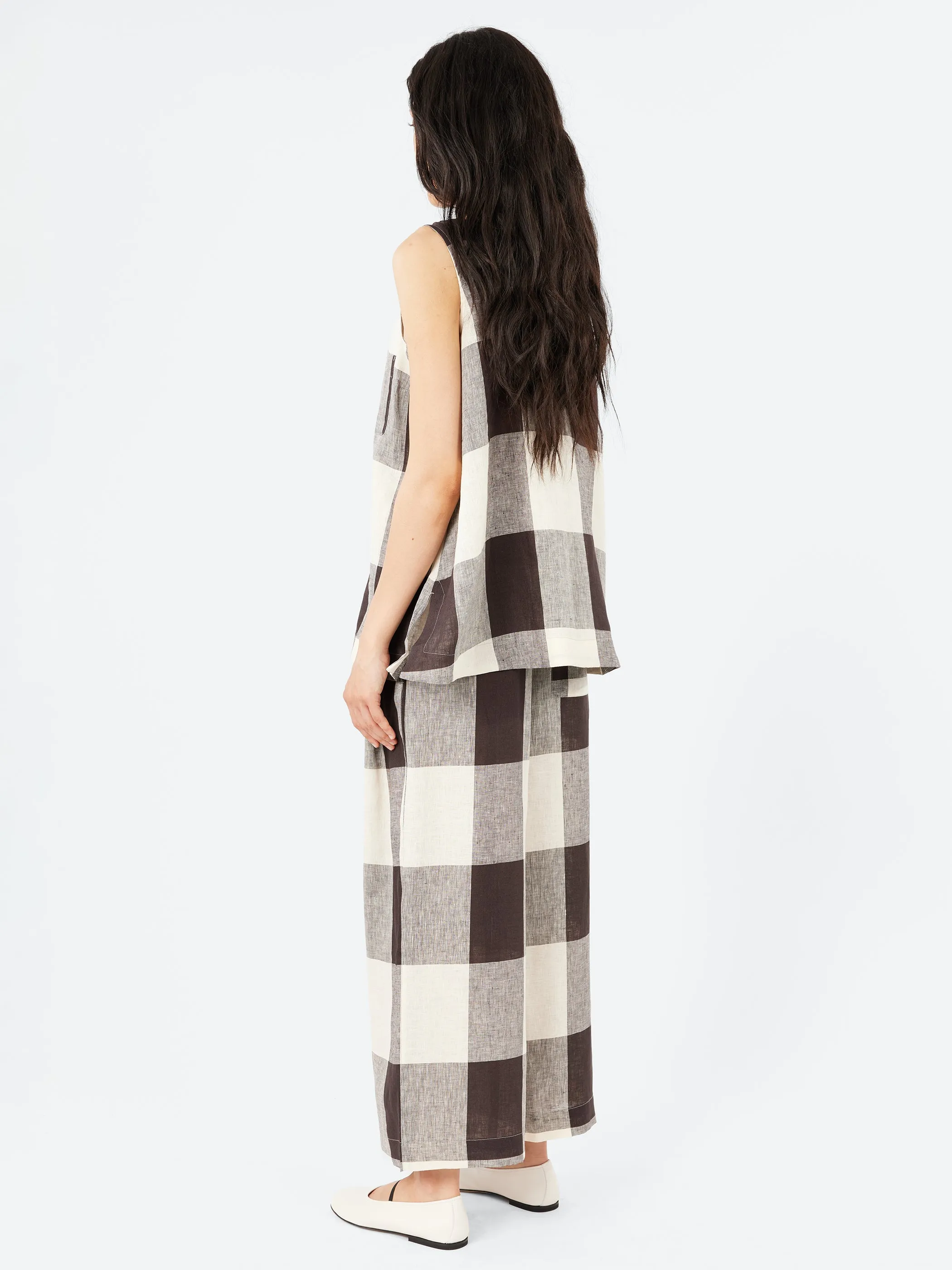 Macro Gingham Lightweight Linen Tank sold by gravitypope product image thumbnail 3