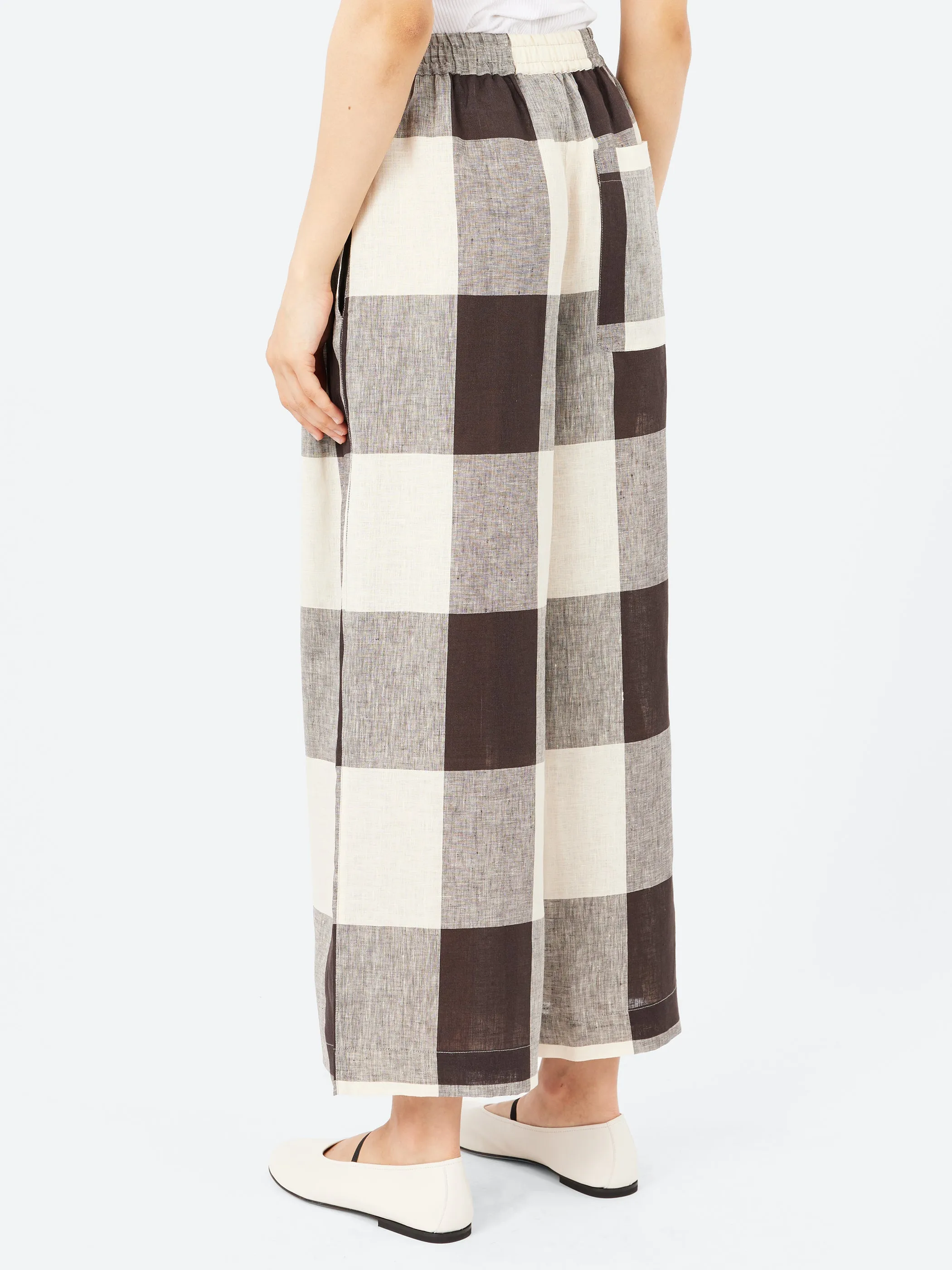 Macro Gingham Lightweight Linen Trousers sold by gravitypope product image thumbnail 3