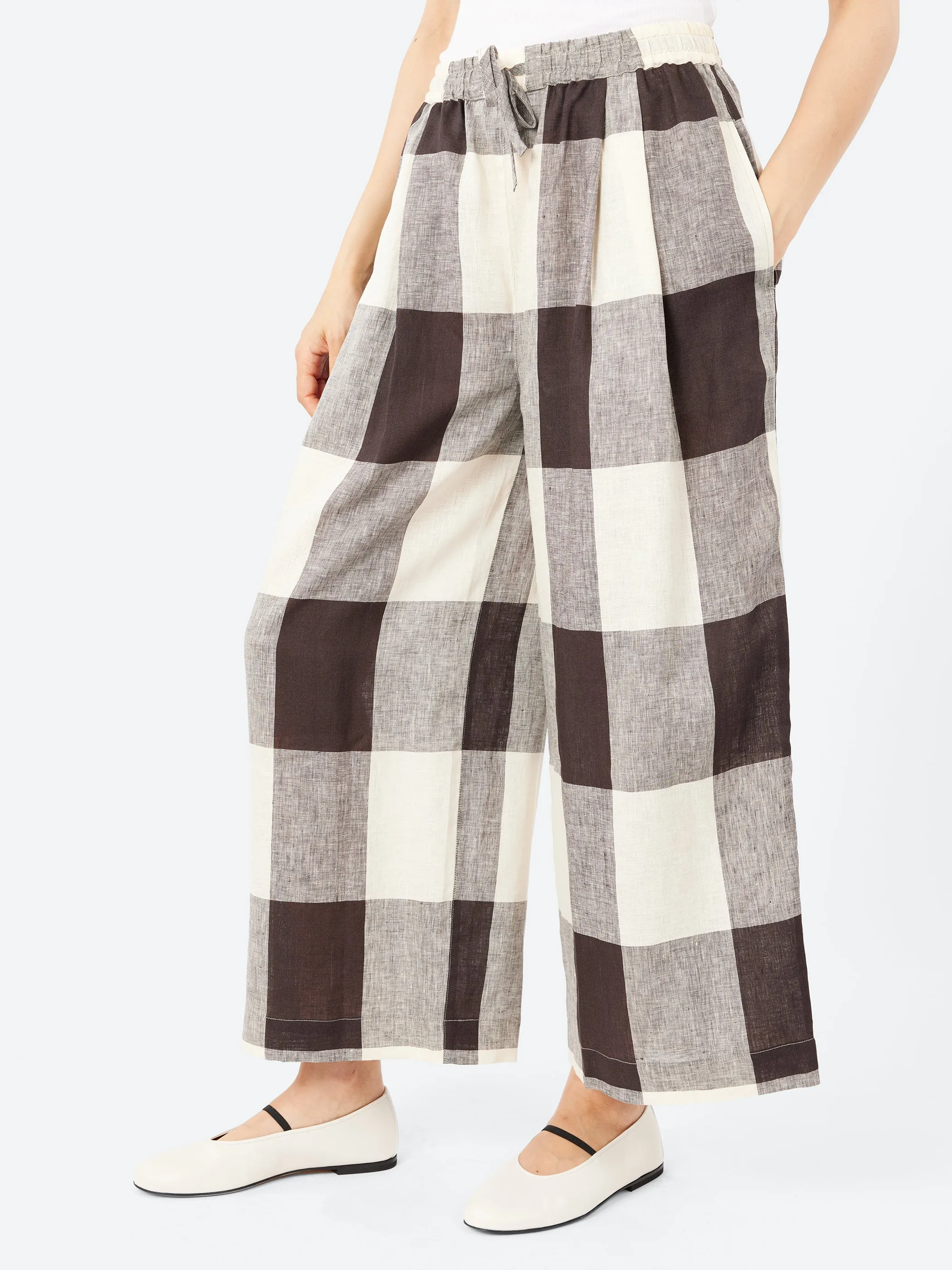 Macro Gingham Lightweight Linen Trousers sold by gravitypope product image thumbnail 4