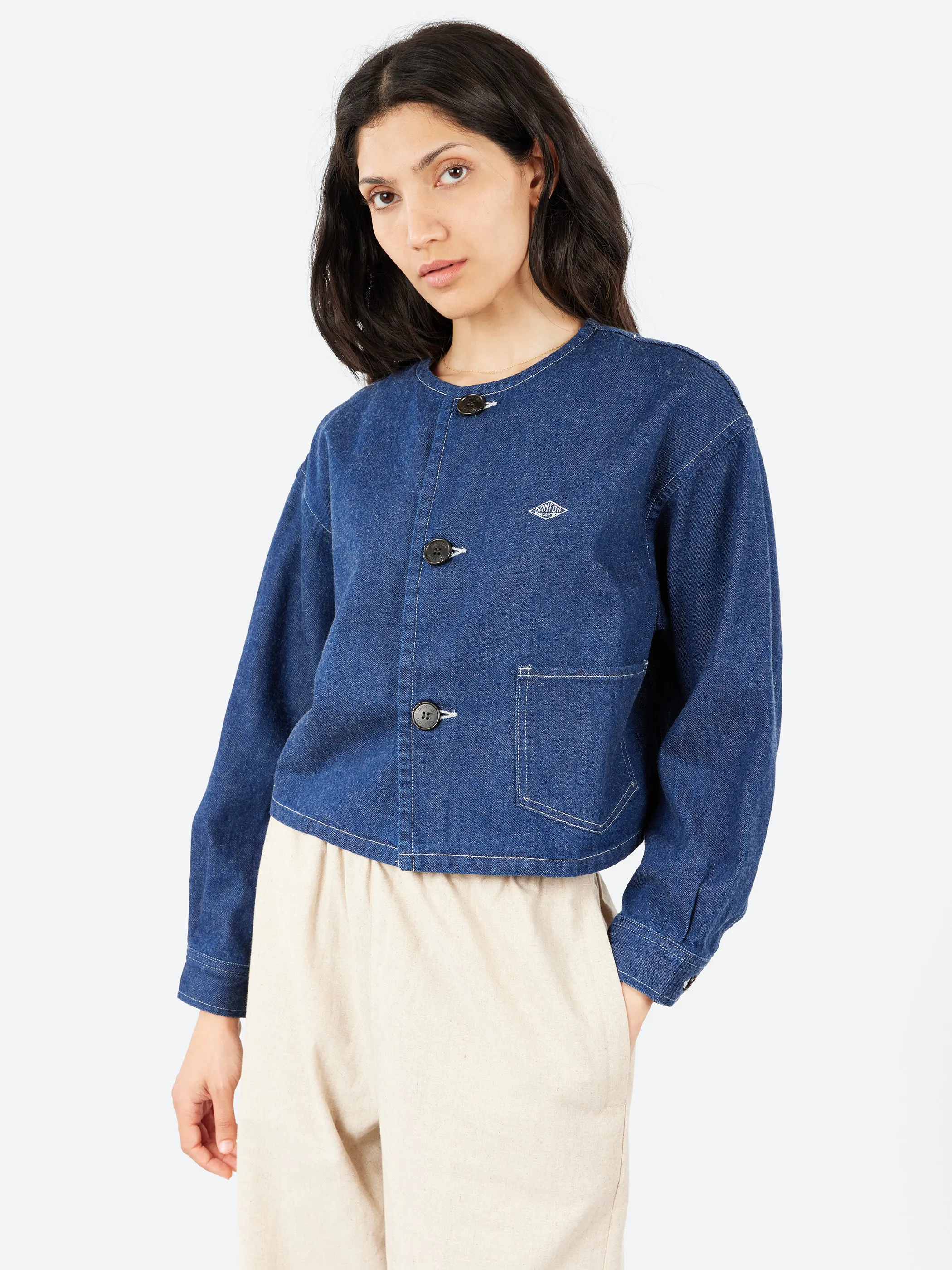 Cotton Drill Collarless Short Jacket sold by gravitypope product image thumbnail 4