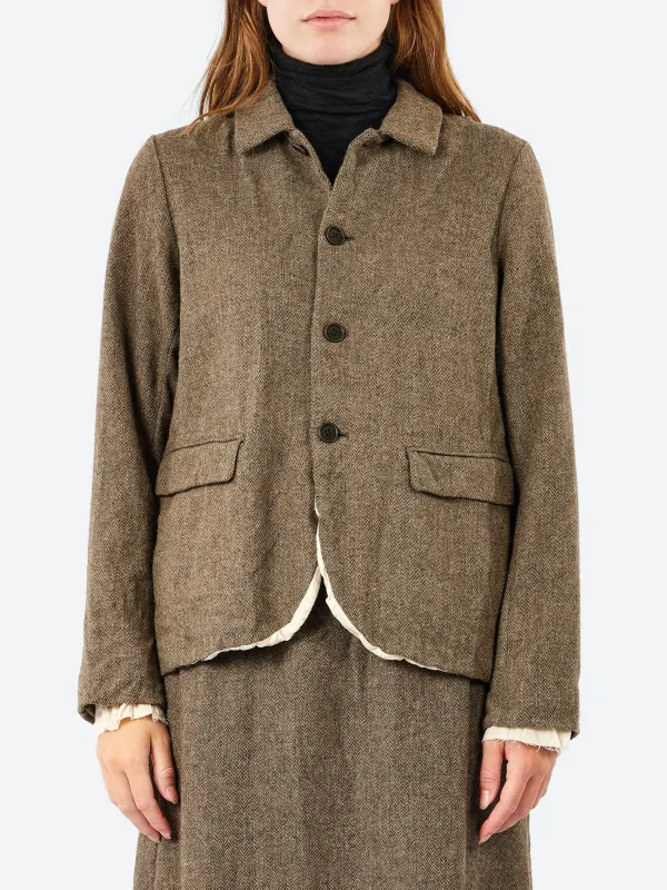 ECO WOOL Herringbone Shirt Jacket sold by gravitypope