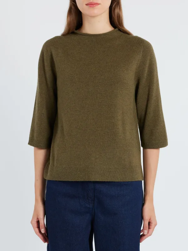 Fine Wool Cashmere Half Sleeve Sweater sold by gravitypope