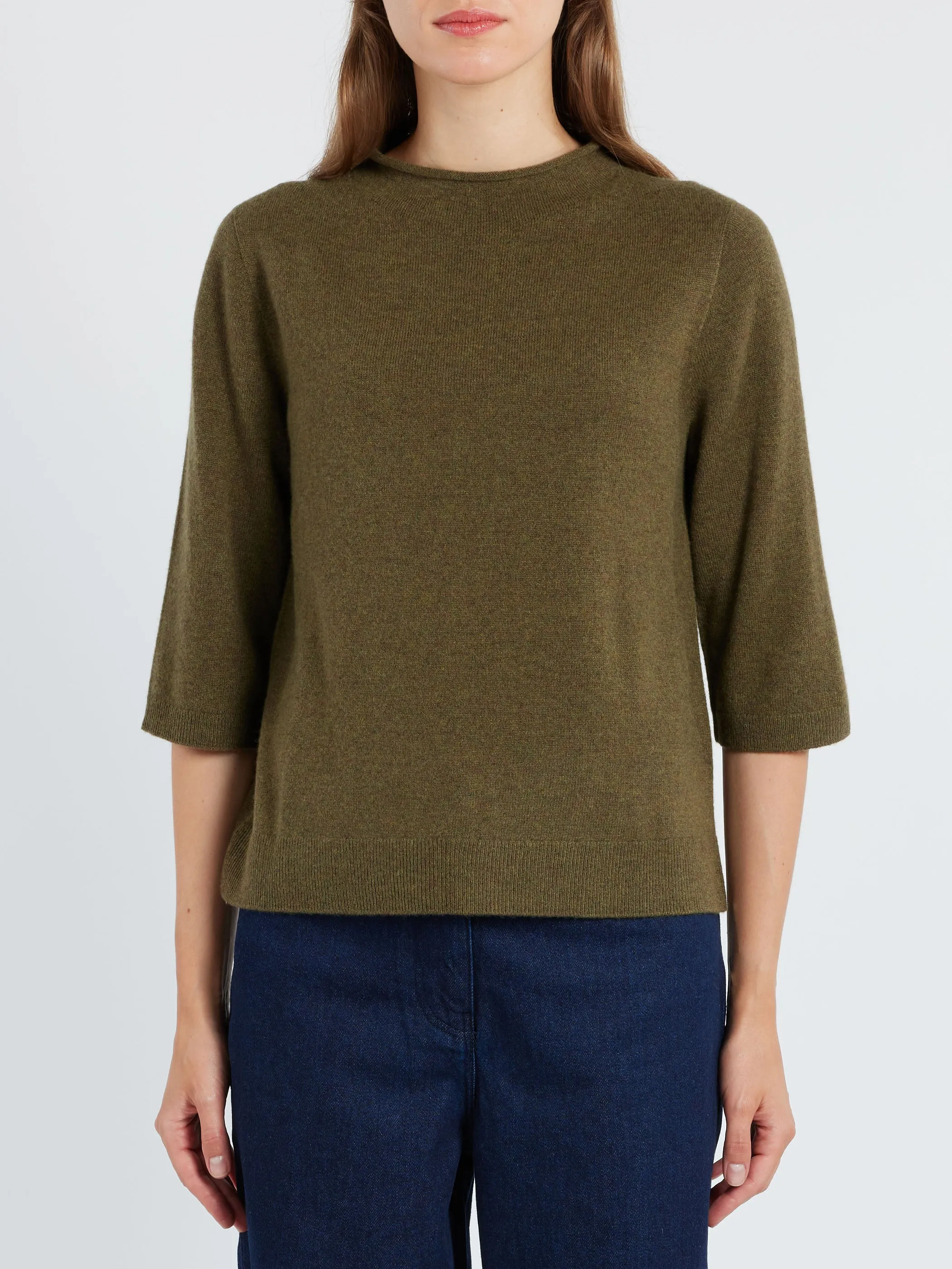 Fine Wool Cashmere Half Sleeve Sweater sold by gravitypope