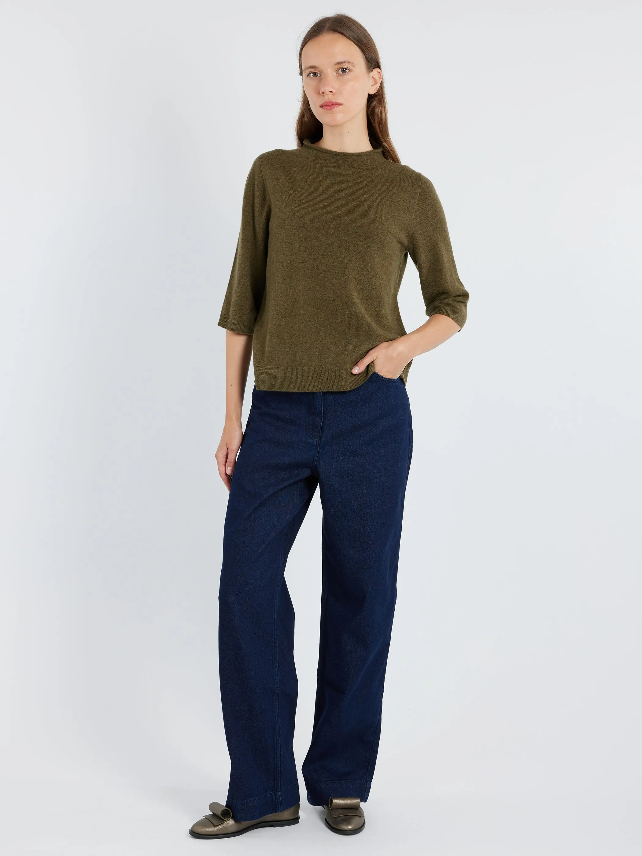 Fine Wool Cashmere Half Sleeve Sweater sold by gravitypope product image thumbnail 2