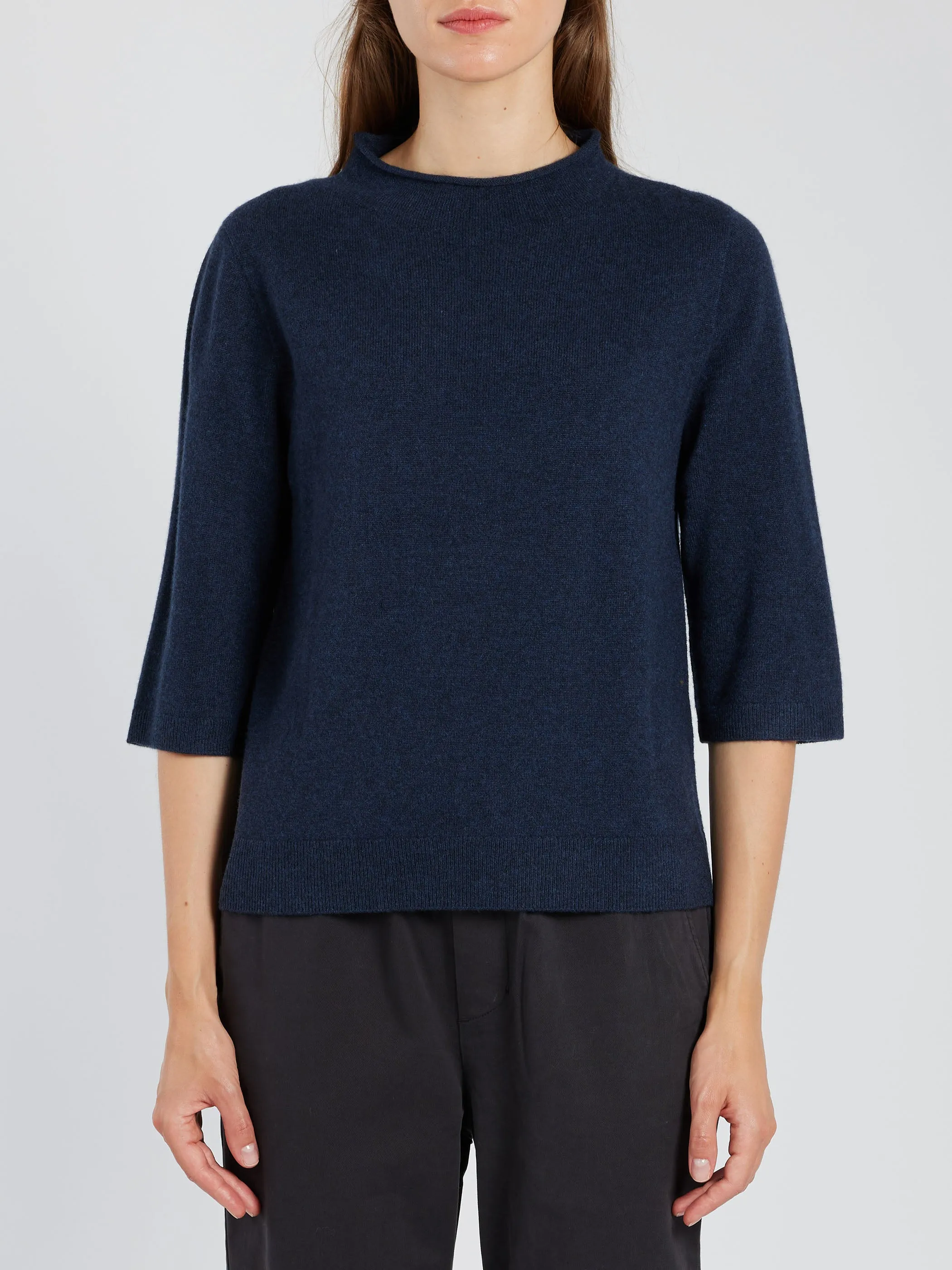 Fine Wool Cashmere Half Sleeve Sweater sold by gravitypope