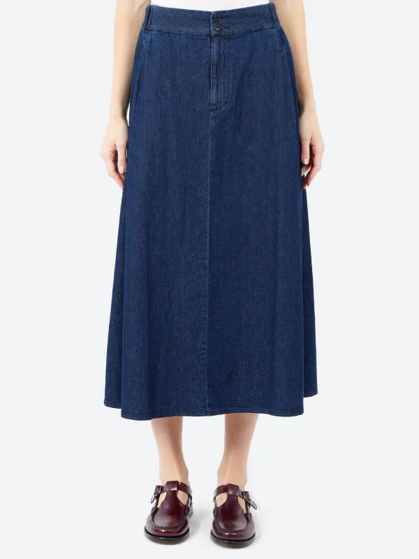 Natural Denim Skirt sold by gravitypope