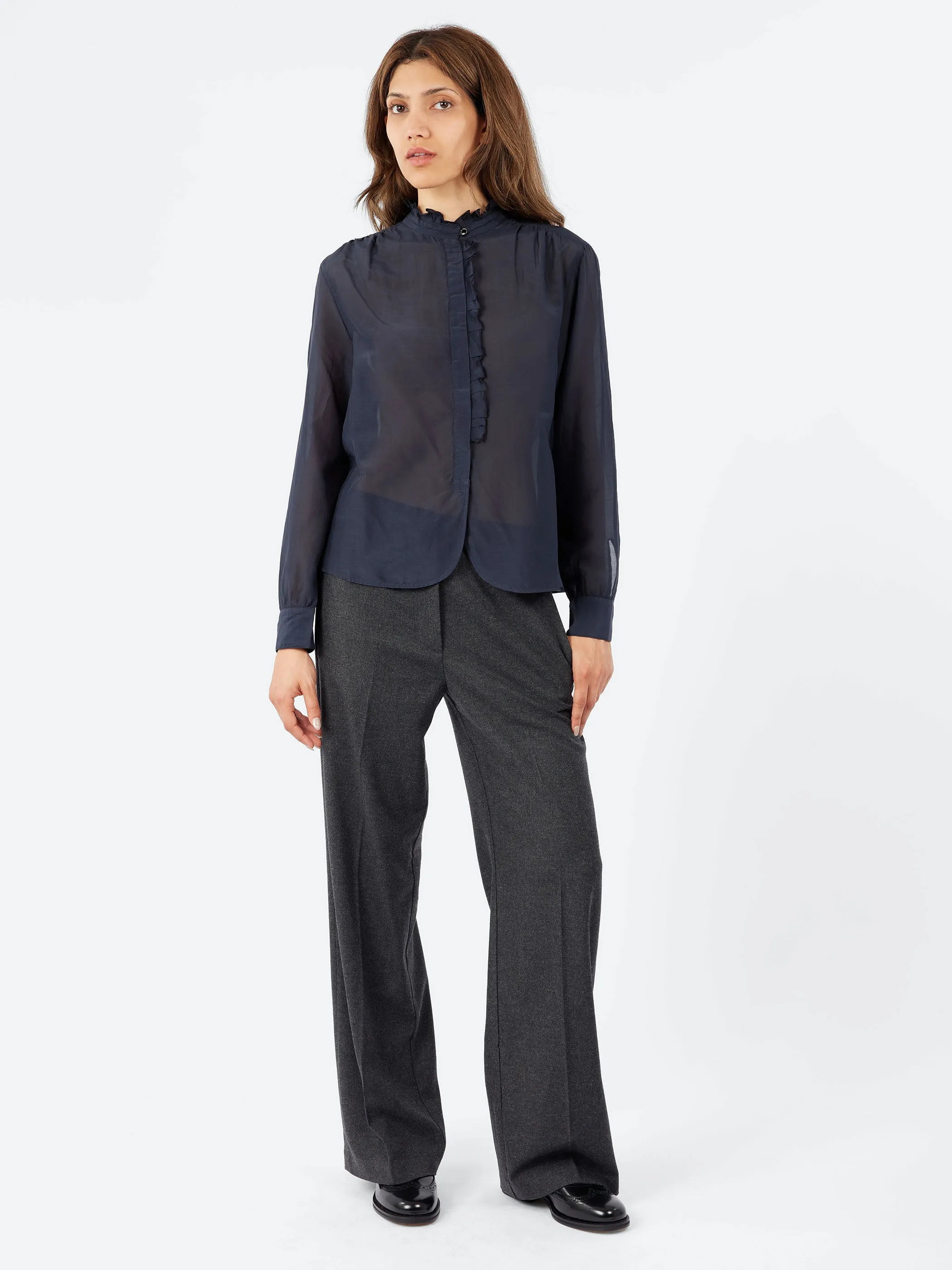 Ruffle Collar Shirt sold by gravitypope product image thumbnail 2