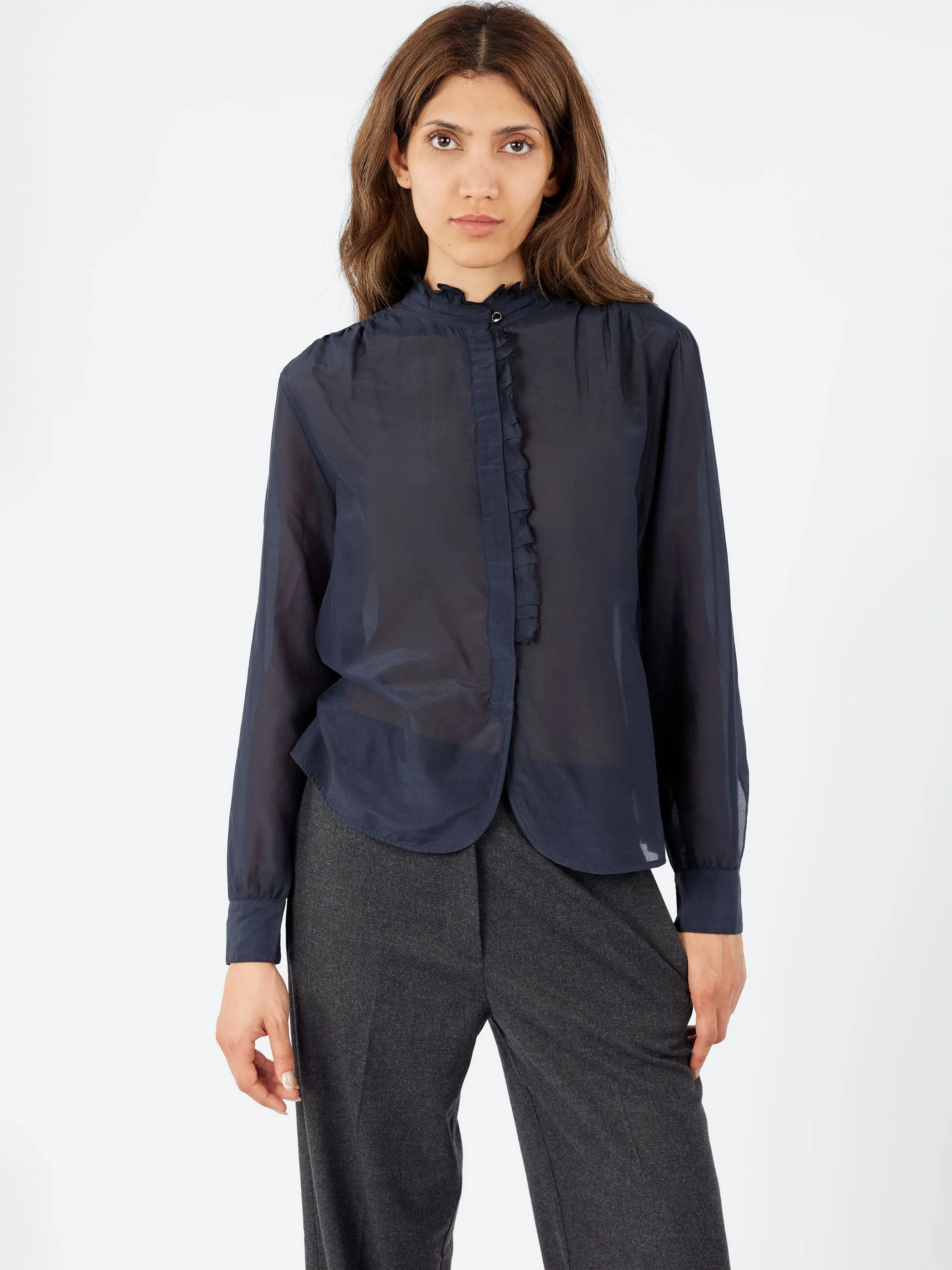 Ruffle Collar Shirt sold by gravitypope product image thumbnail 4