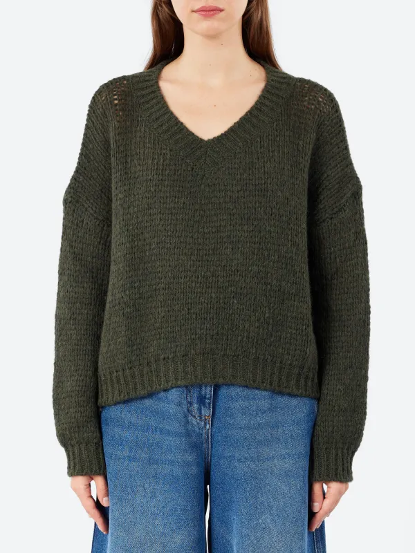 Alpaca V-Neck Sweater sold by gravitypope