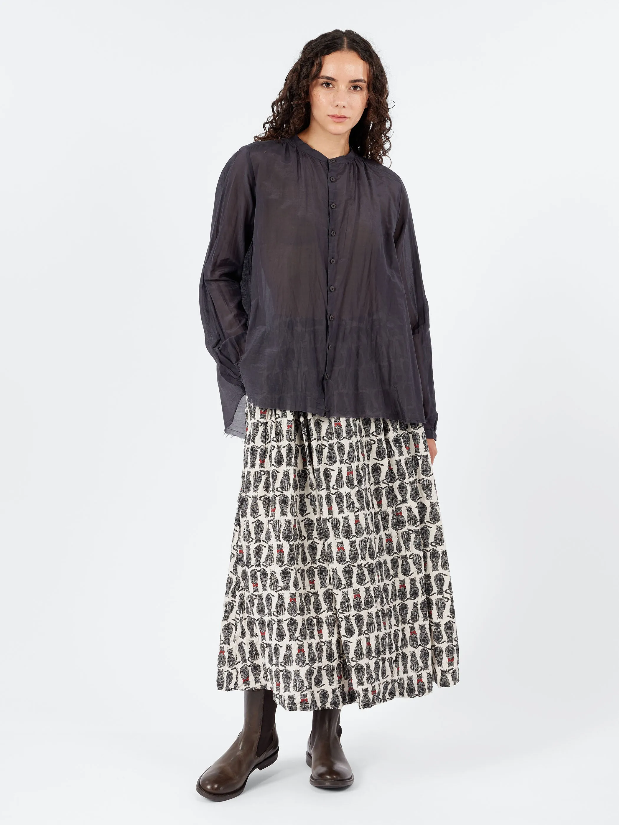 Cotton Silk Lawn Stand Collar Blouse sold by gravitypope product image thumbnail 4