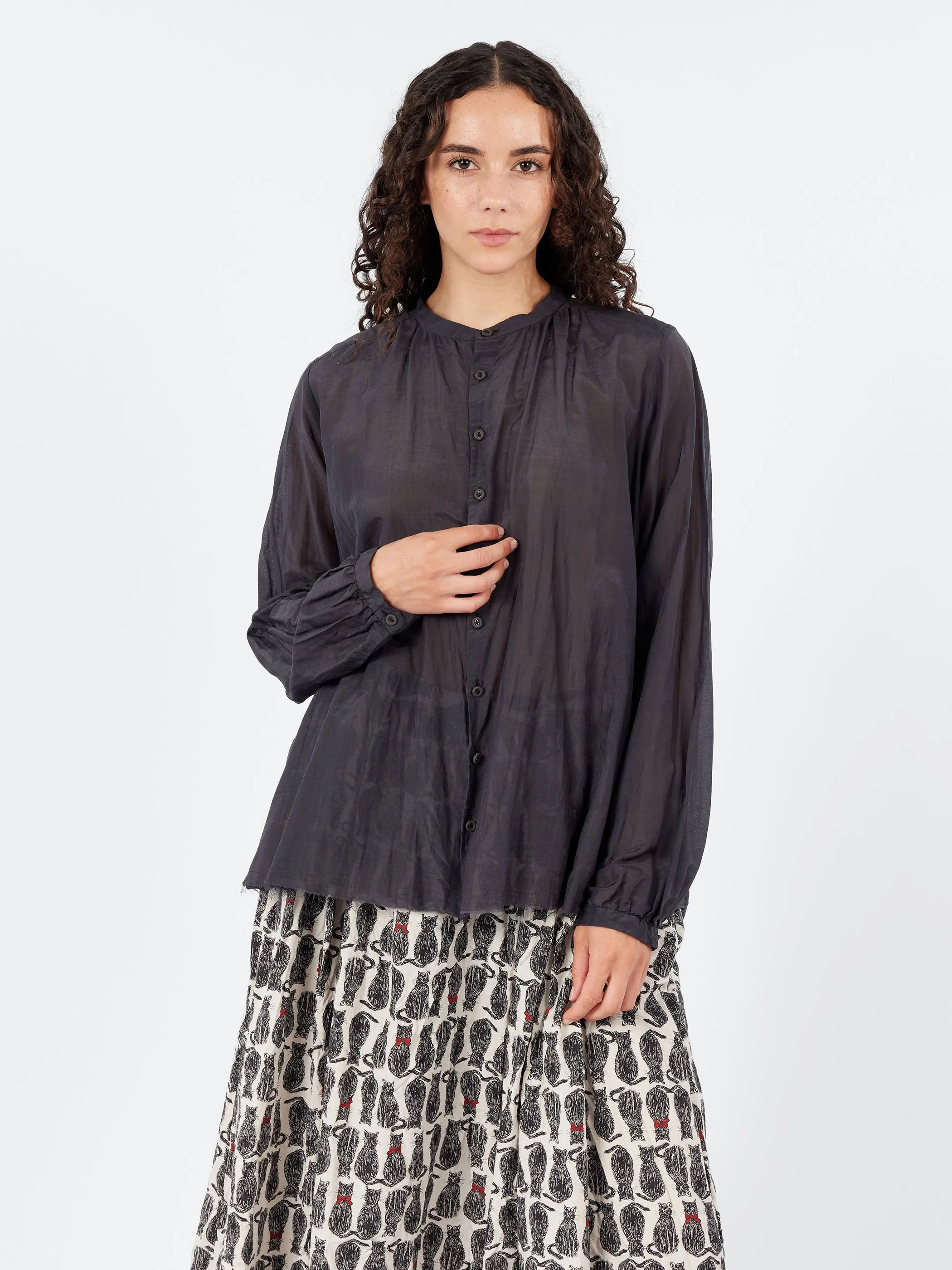 Cotton Silk Lawn Stand Collar Blouse sold by gravitypope product image thumbnail 2