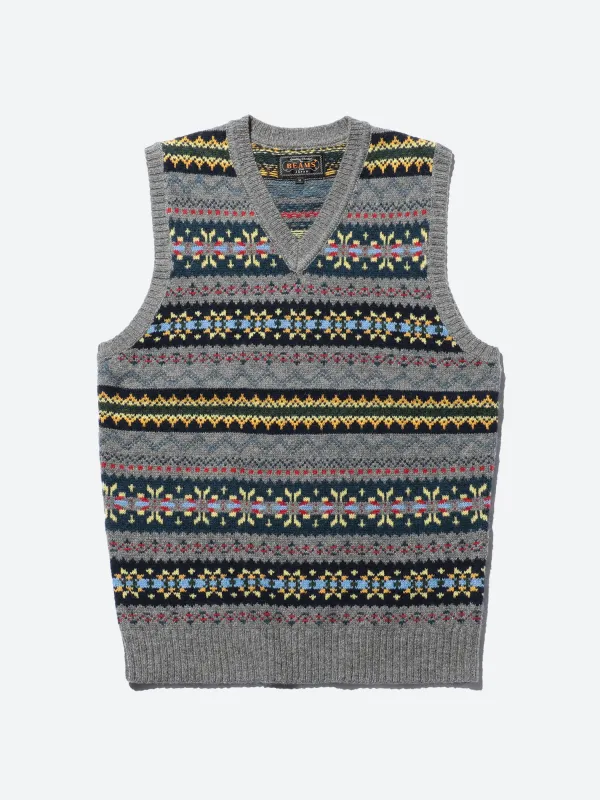 Fair Isle Knit Vest made by BEAMS PLUS