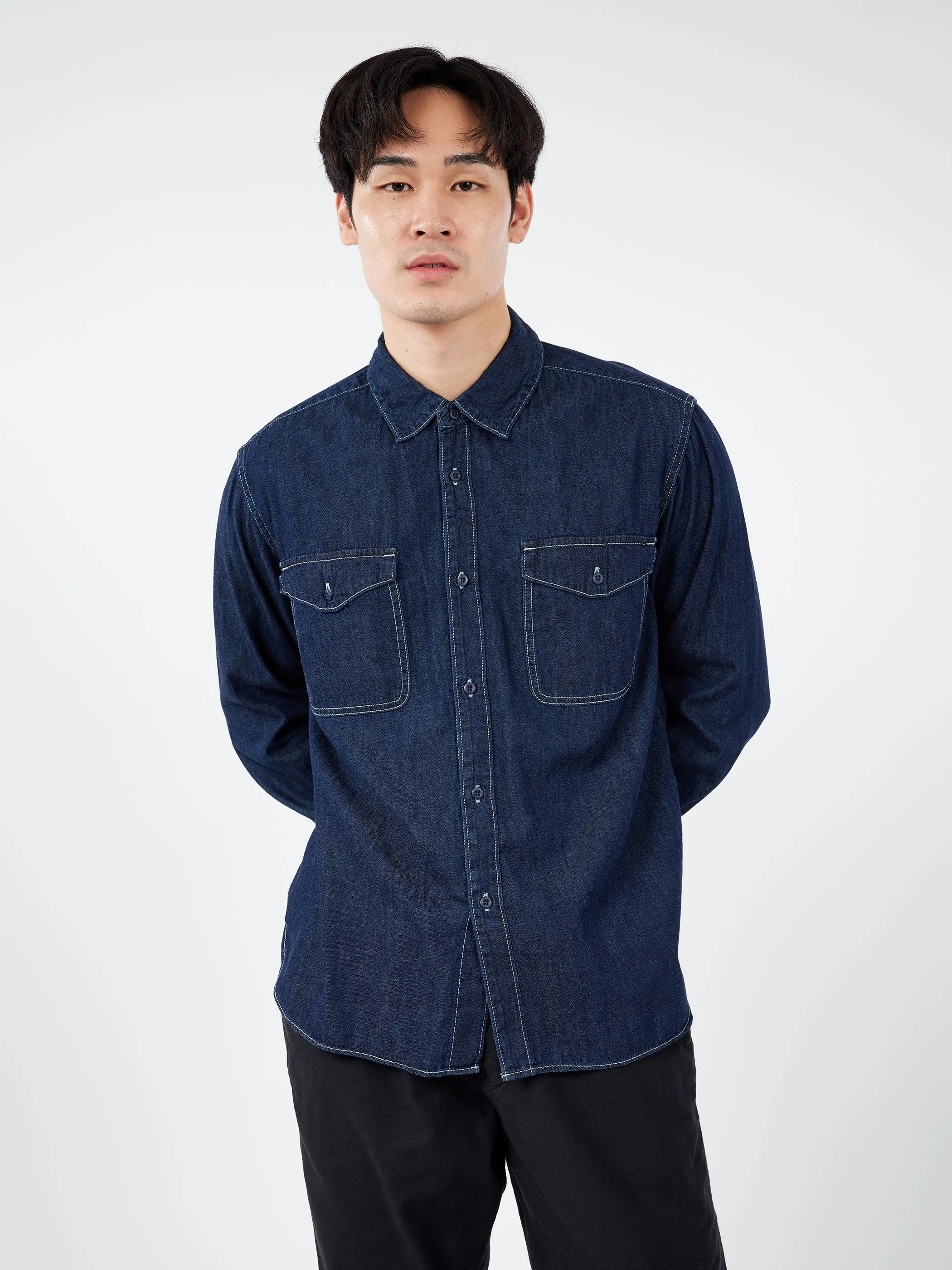 Denim Work Shirt sold by gravitypope product image thumbnail 4