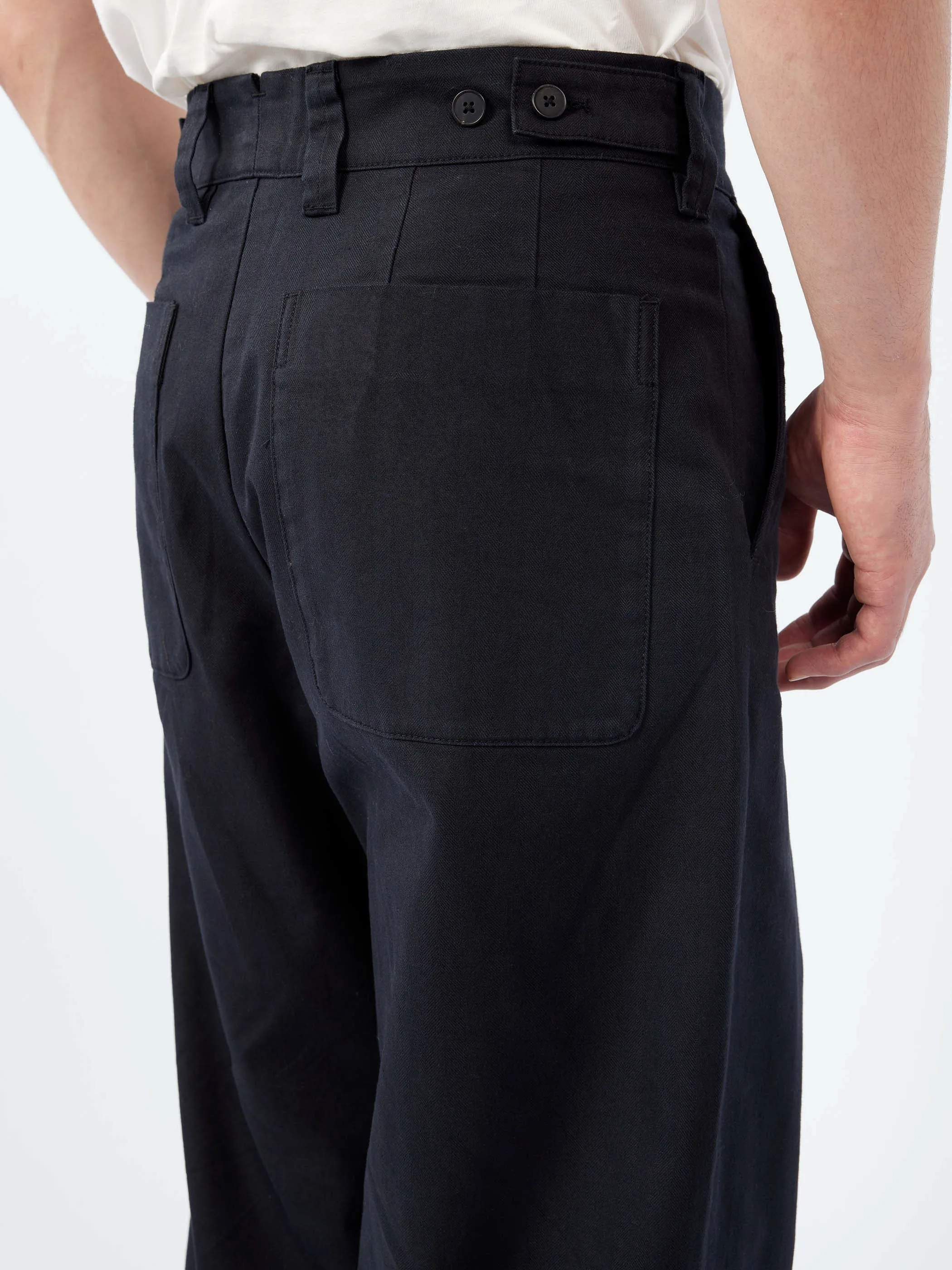 Cotton Wool Herringbone Wide Leg Trousers sold by gravitypope product image thumbnail 4