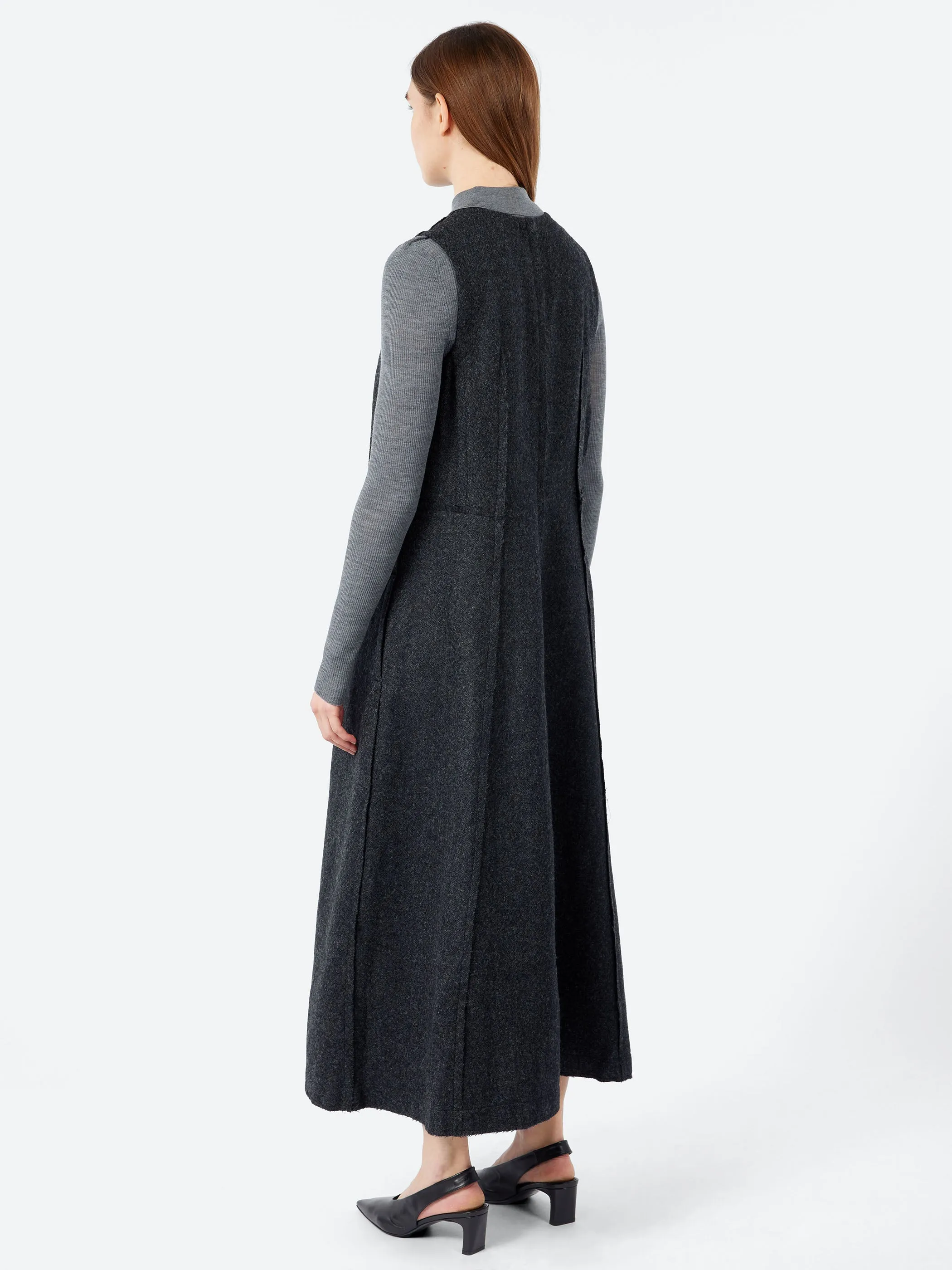 Boiled Wool Twill Lapped Seam Dress sold by gravitypope product image thumbnail 3
