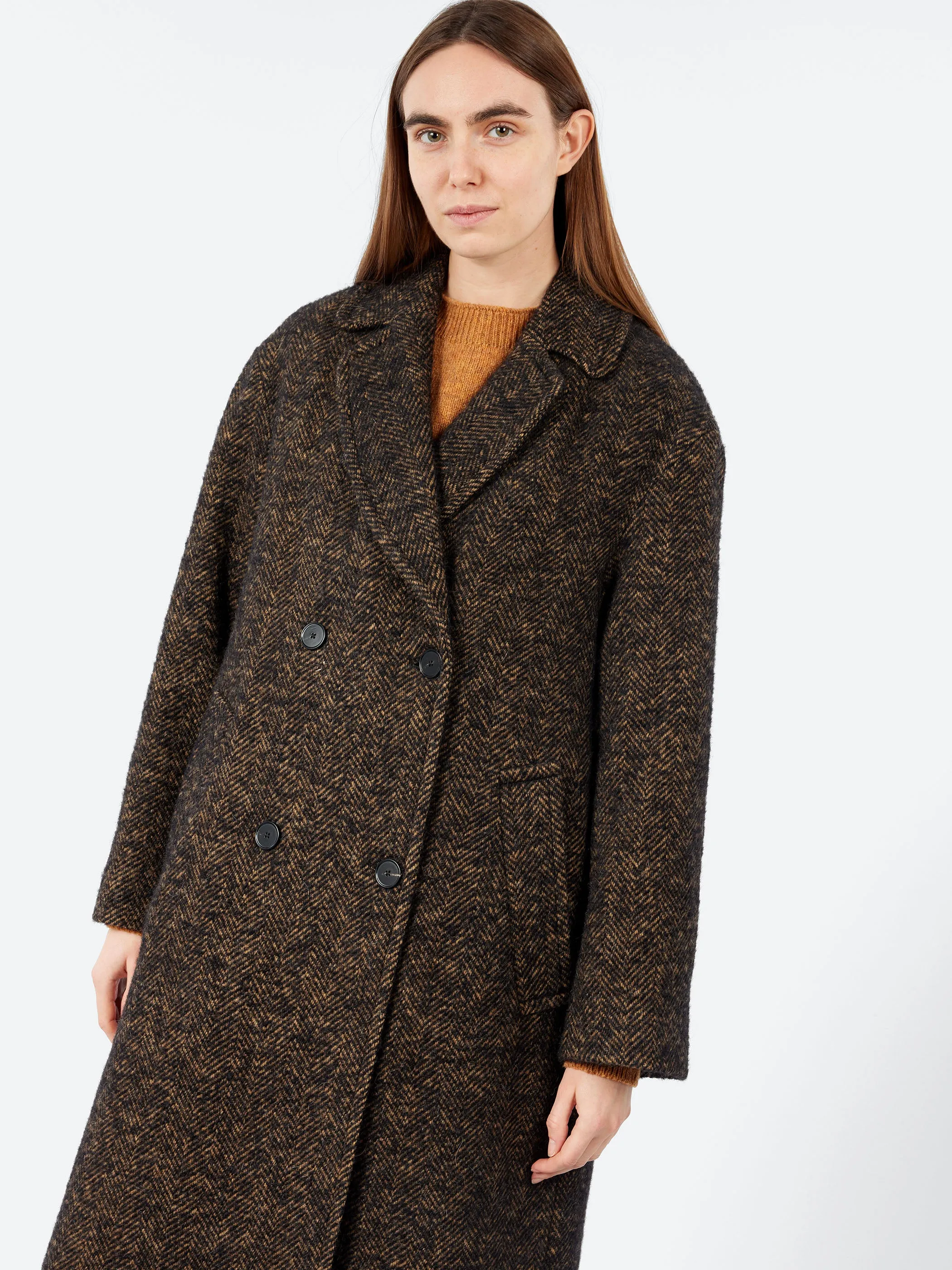 Wool Tweed Herringbone Coat sold by gravitypope product image thumbnail 4