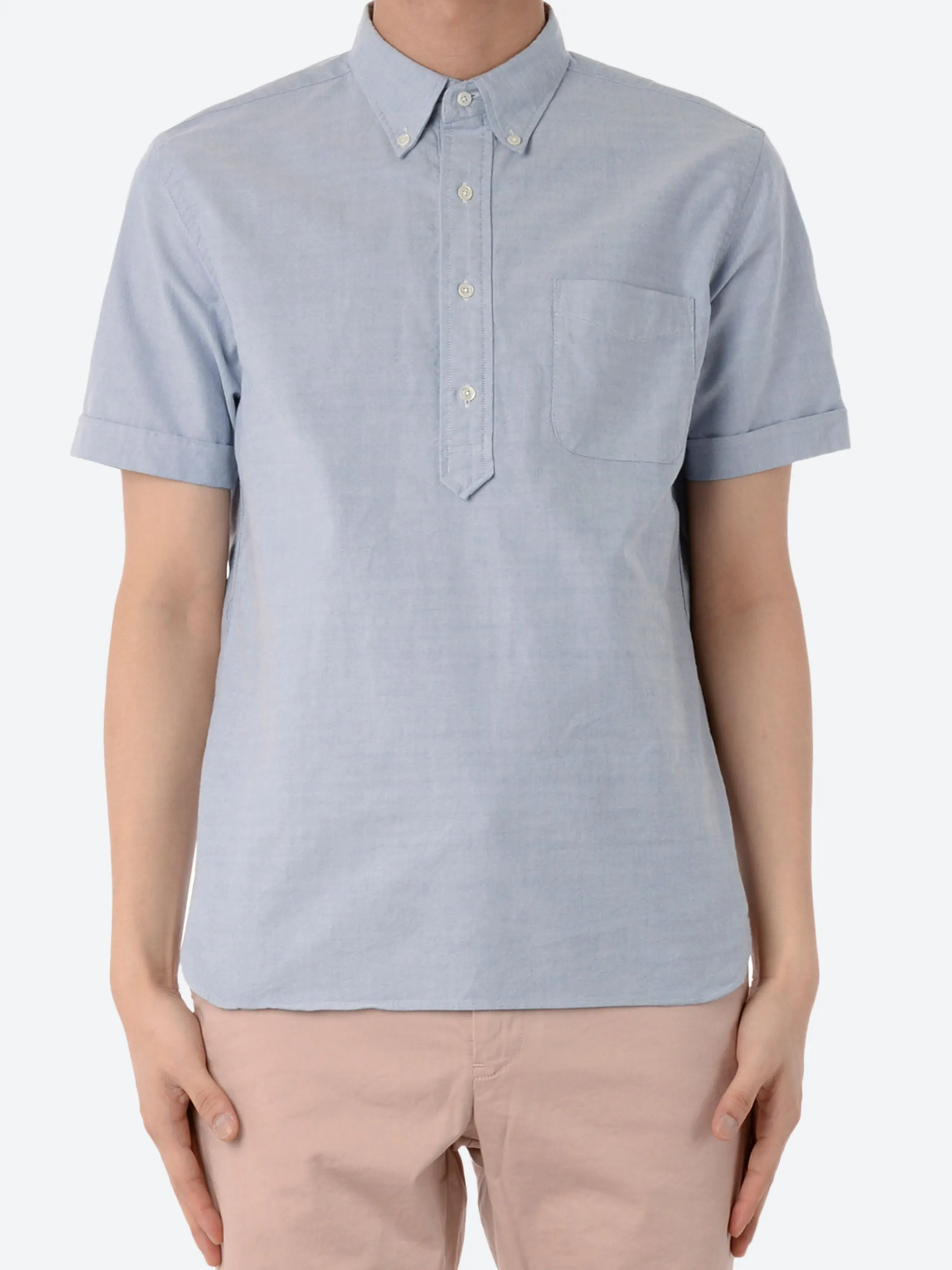 Oxford Pullover Short Sleeve Button-Down Shirt sold by gravitypope