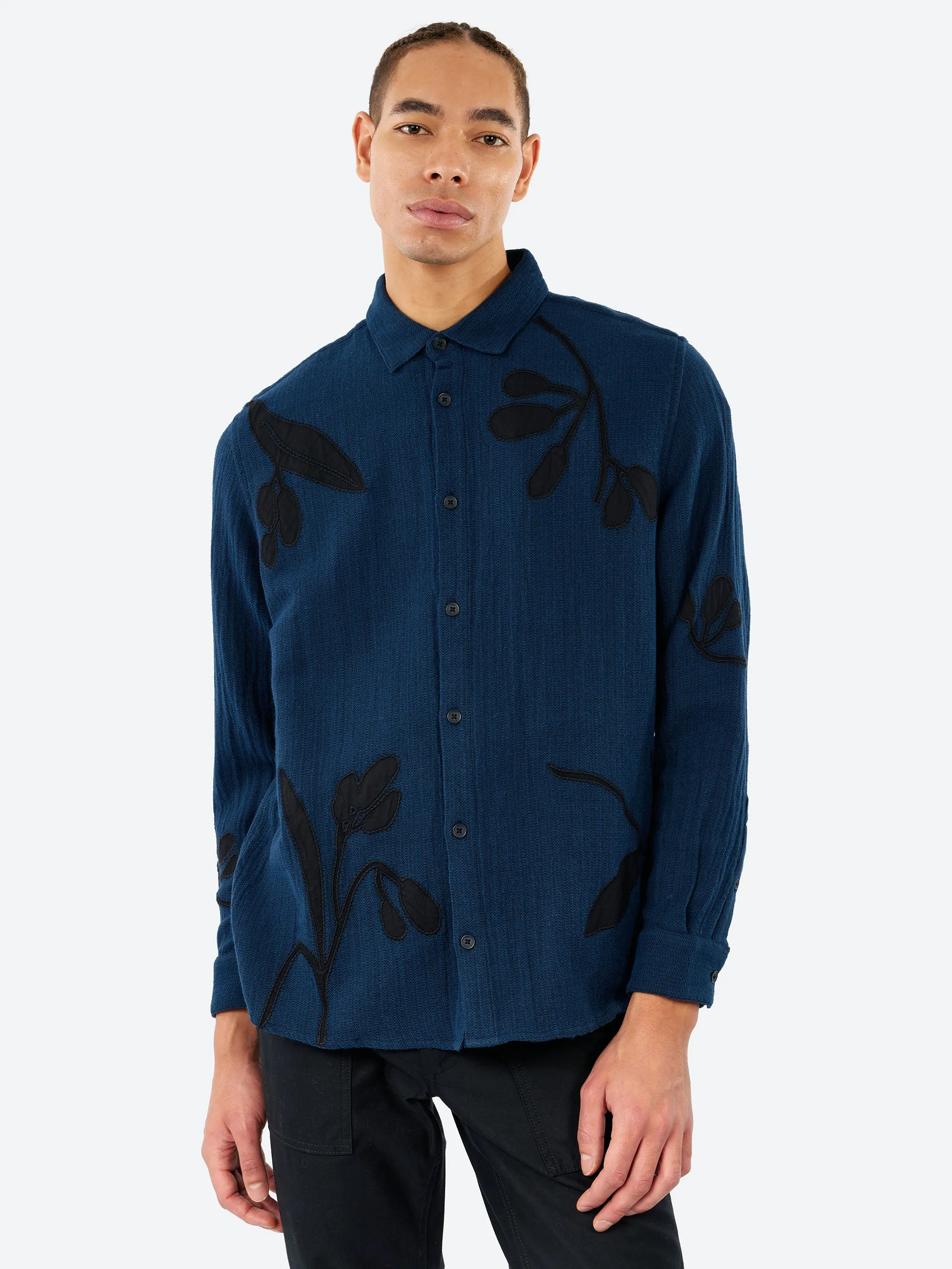 Halcomb Herringbone Cotton Applique Shirt sold by gravitypope product image thumbnail 4